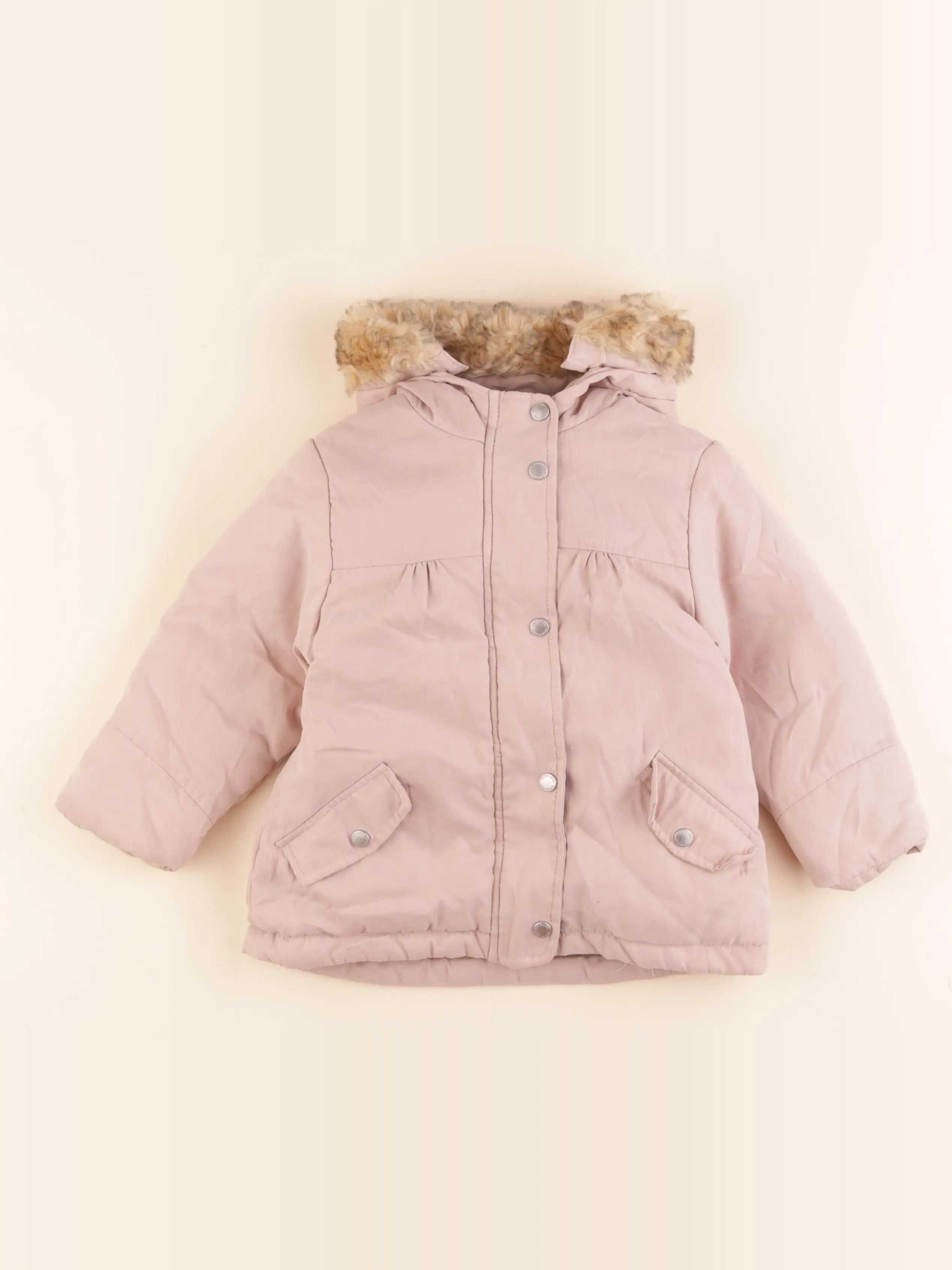 Vertbaudet - manteau doublure amovible rose - 2 ans