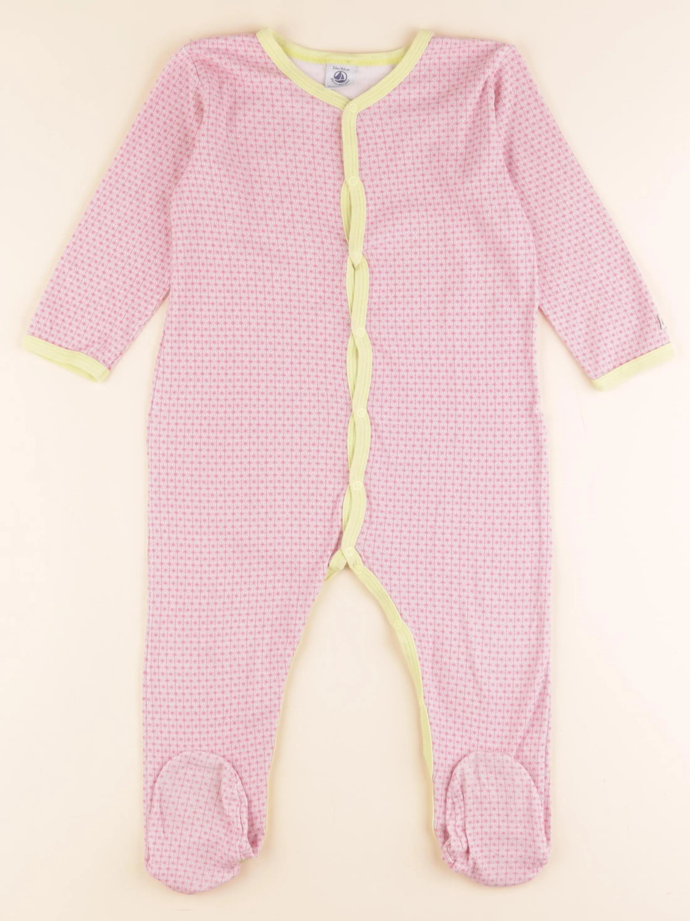 Petit Bateau - pyjama coton rose - 24 mois
