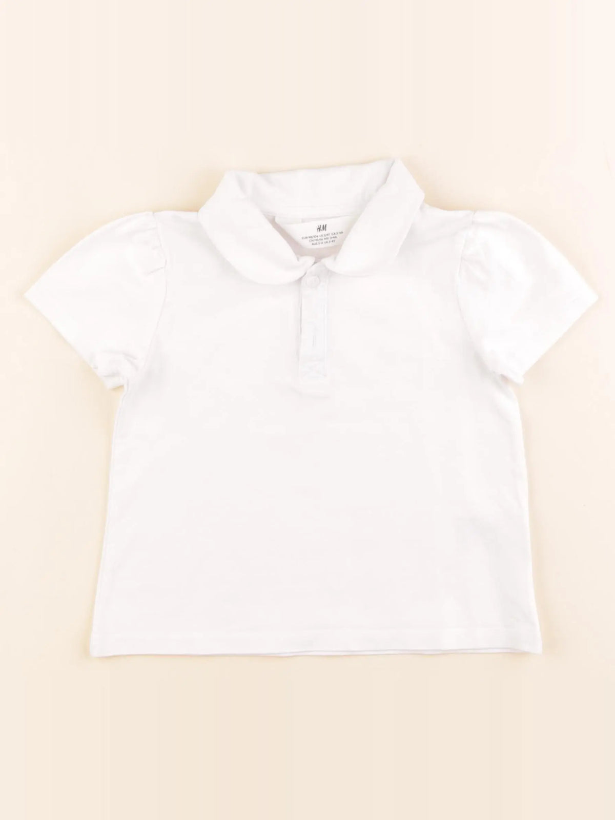 H&M - polo blanc - 3/4 ans