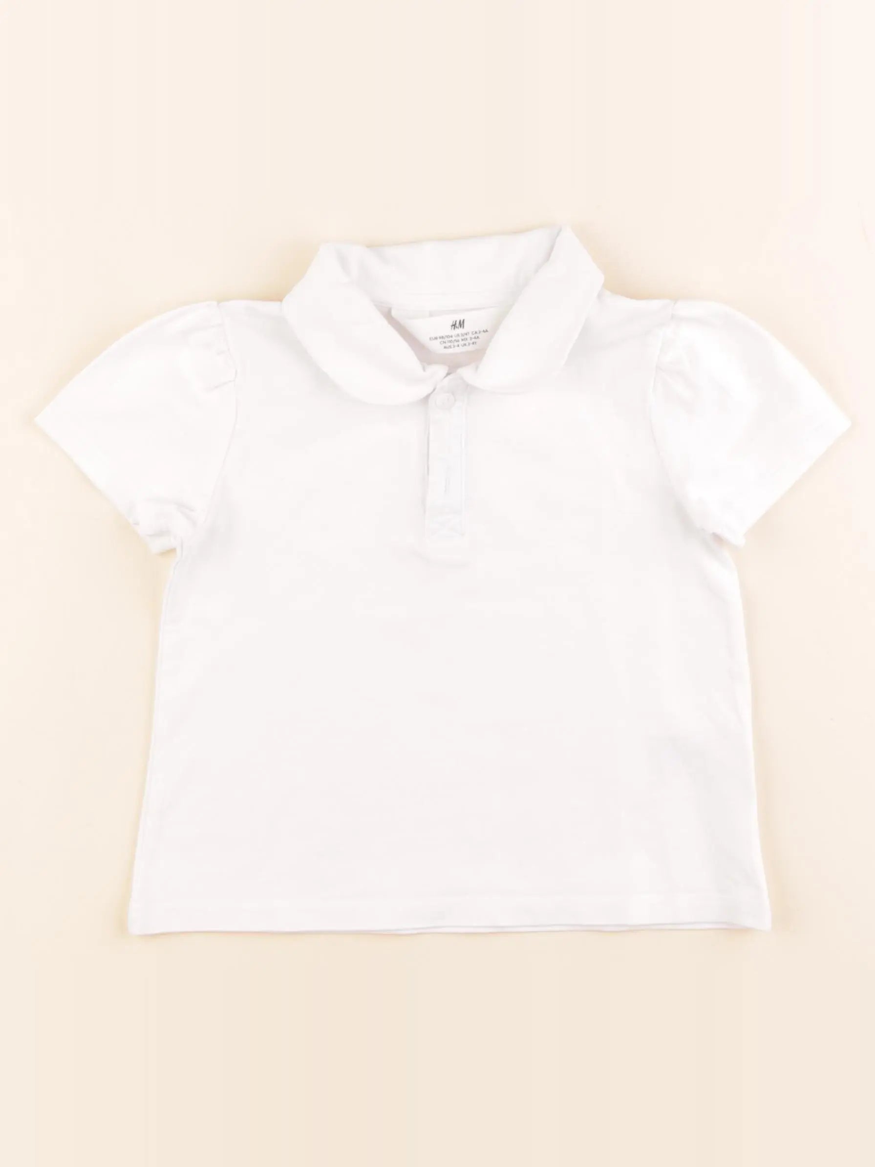 H&M - polo blanc - 3/4 ans