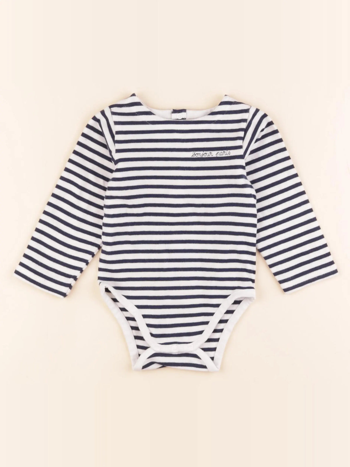 Jacadi - body tee-shirt blanc, bleu - 18 mois