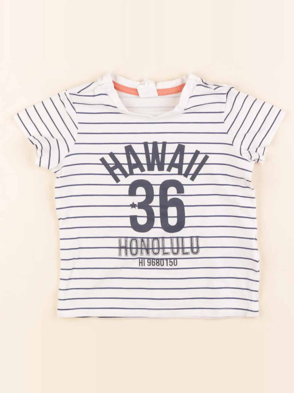H&M - tee-shirt blanc, bleu - 9/12 mois