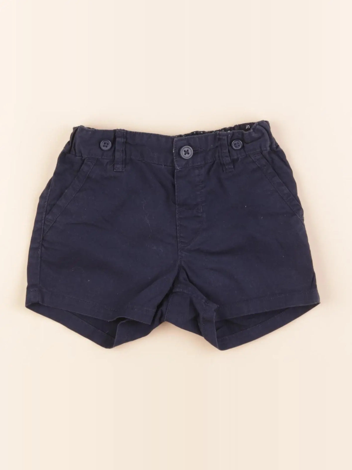 H&M - short bleu - 6/9 mois