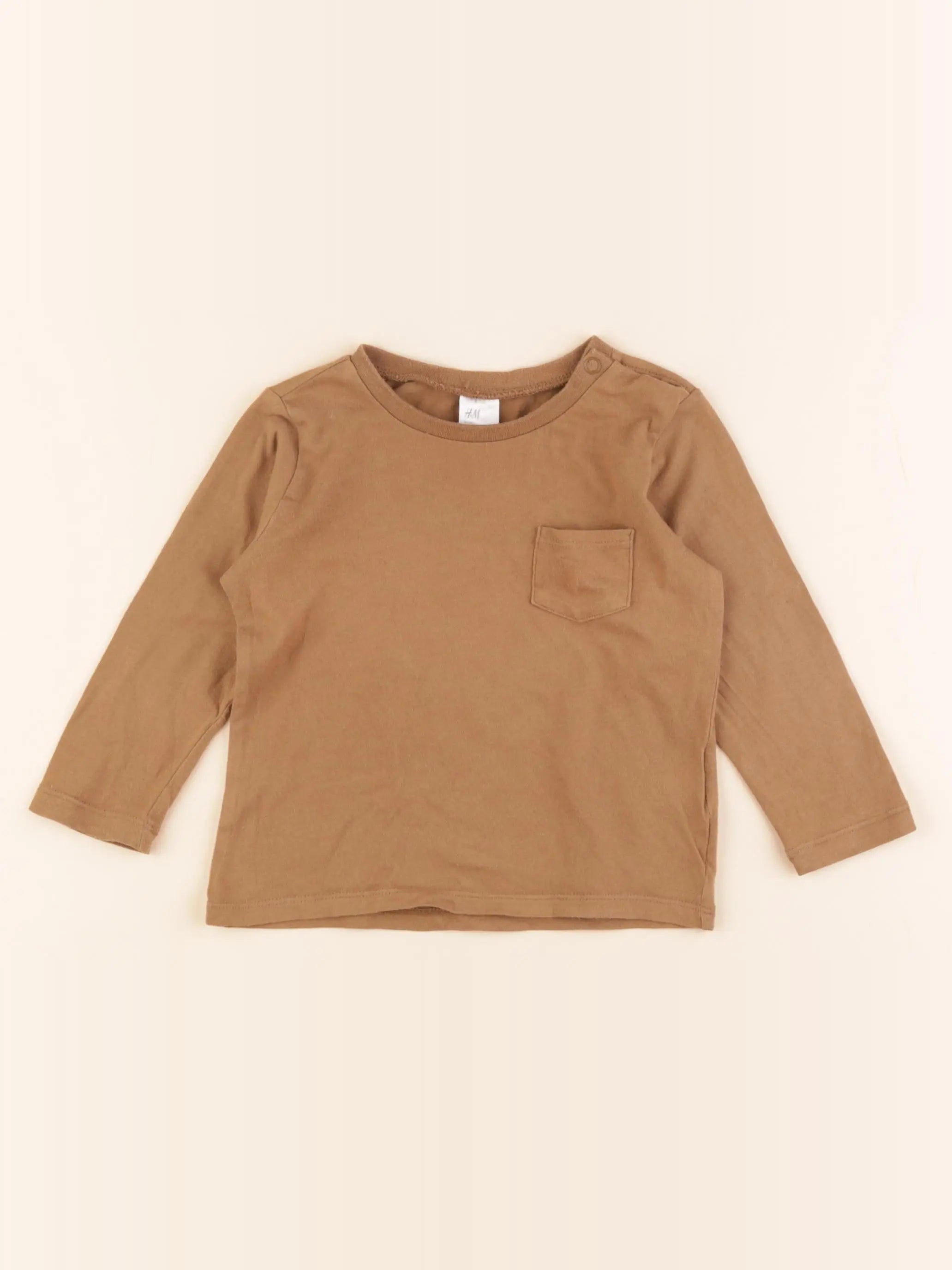 H&M - tee-shirt marron - 6/9 mois