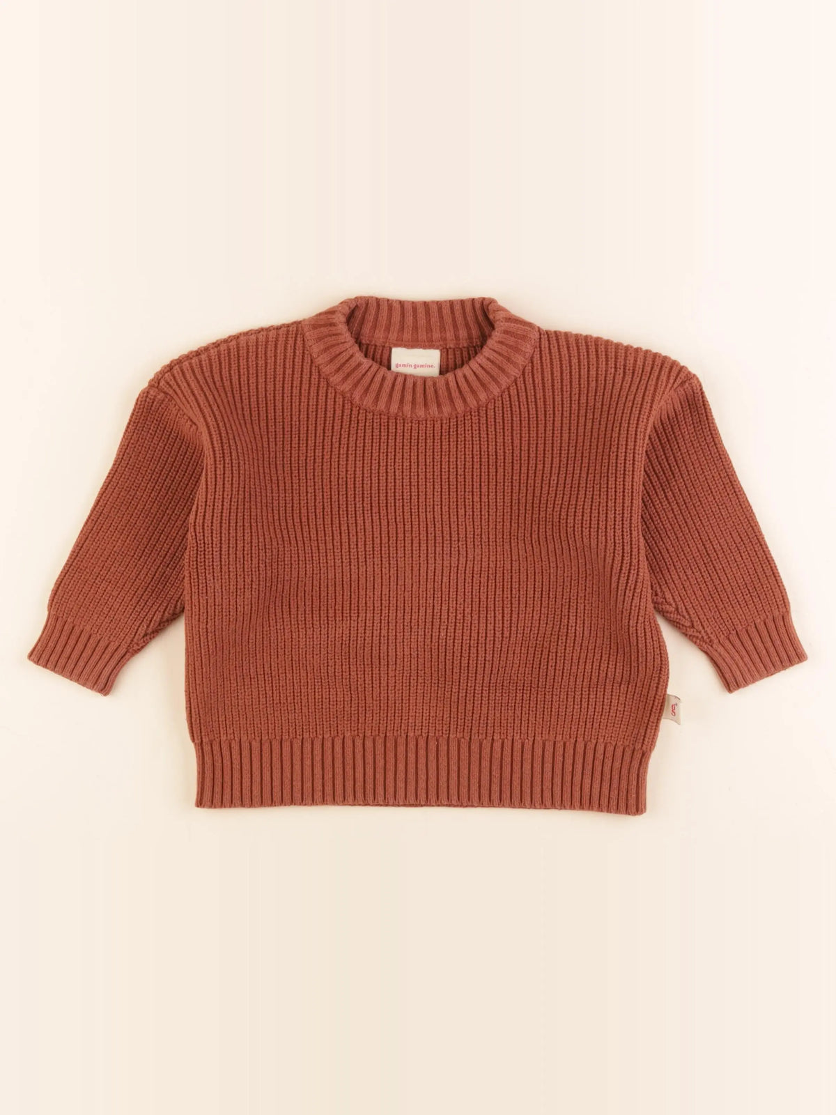 Gamin gamine - pull marron - 2 ans
