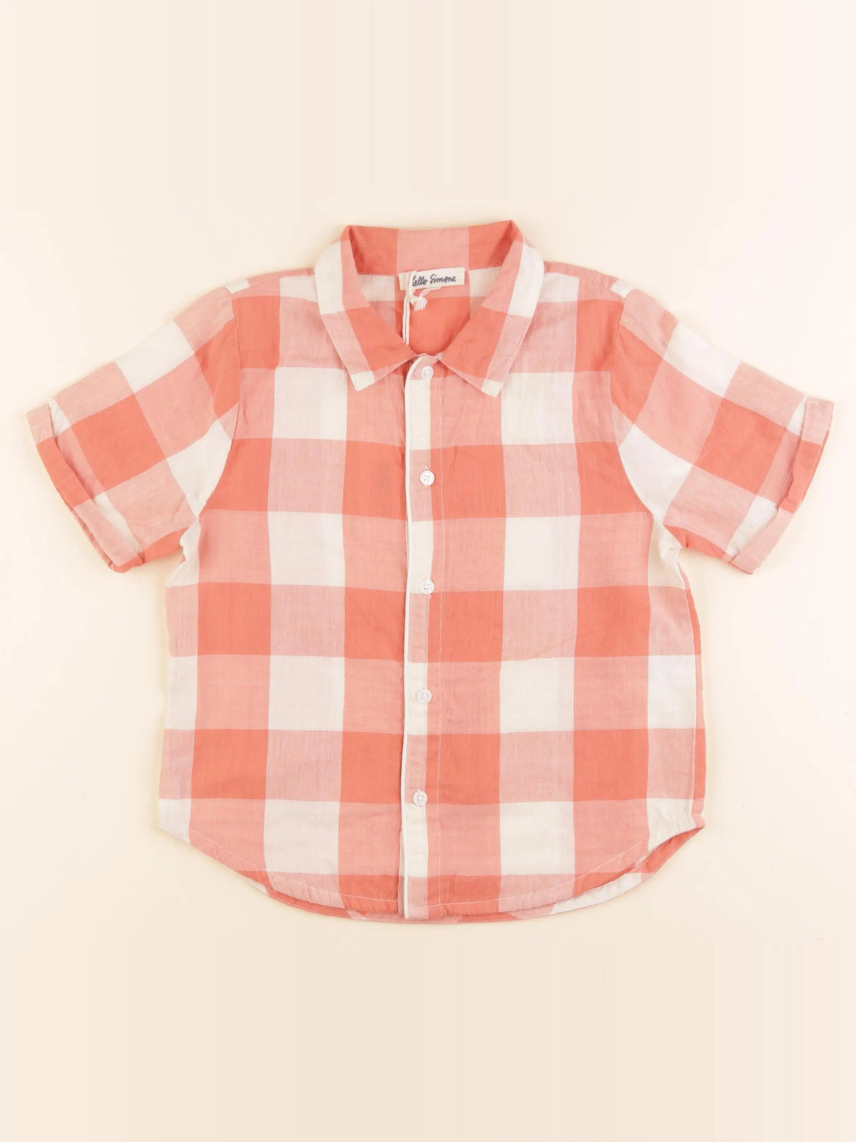 Hello Simone - blouse orange, beige - 8 ans