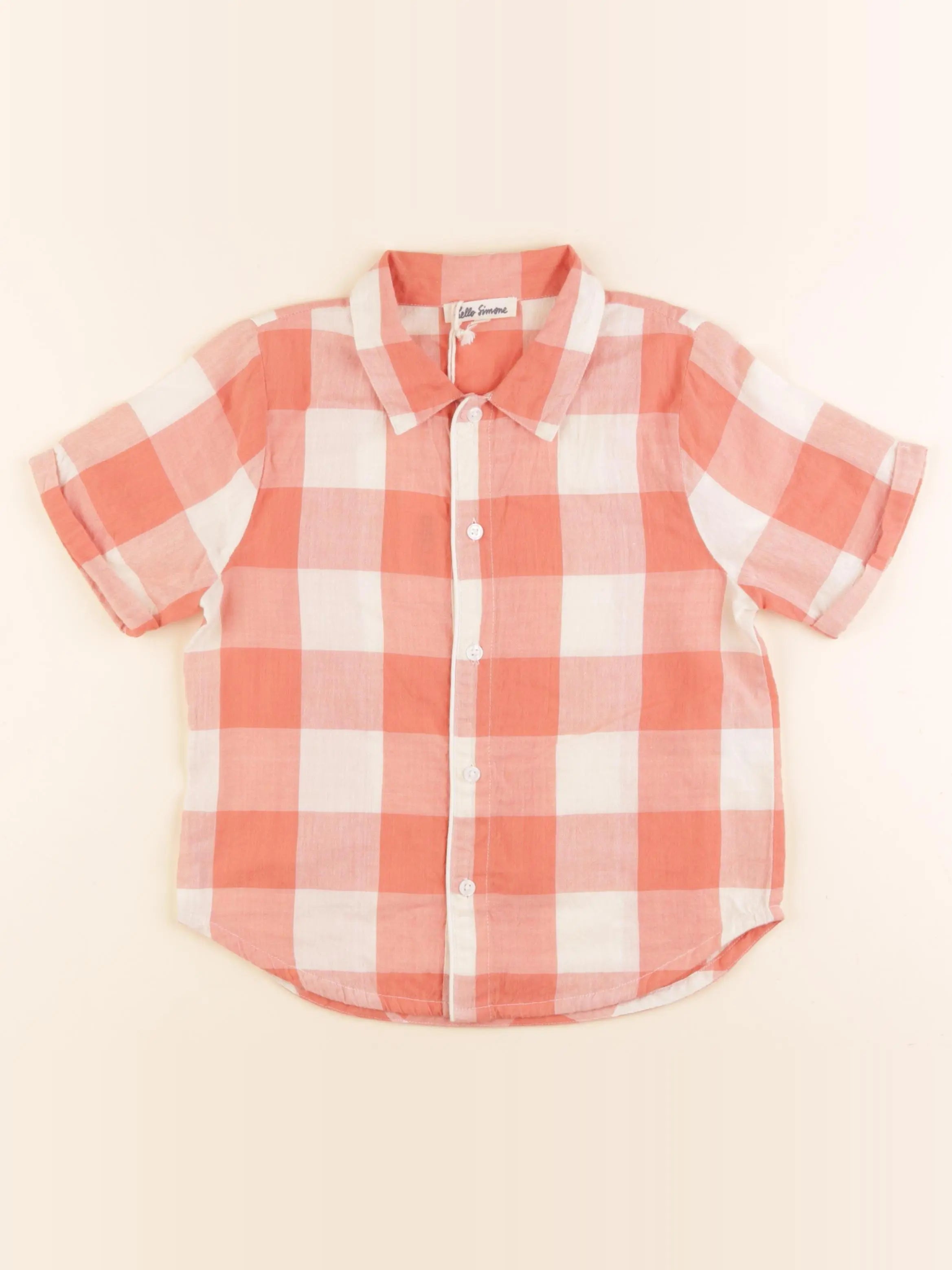 Hello Simone - blouse orange, beige - 8 ans