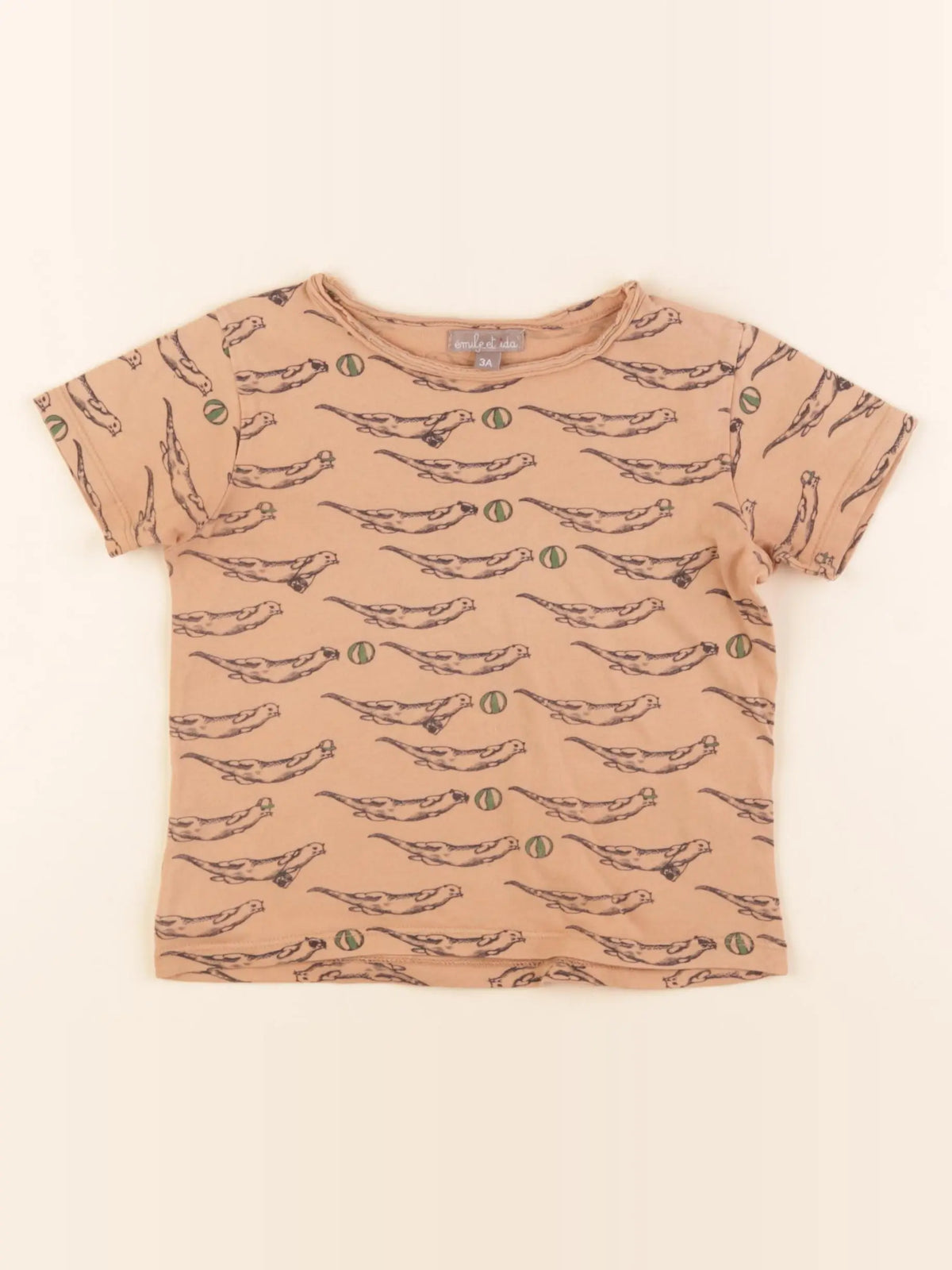 Emile et Ida - tee-shirt marron - 3 ans