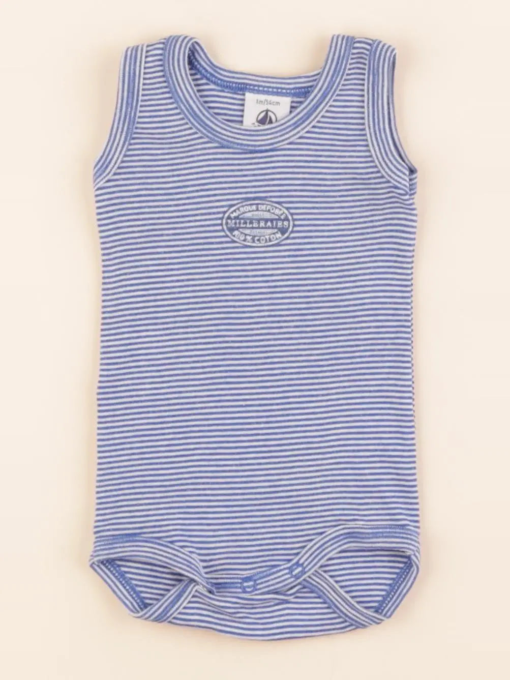 Petit Bateau - body bleu - 1 mois
