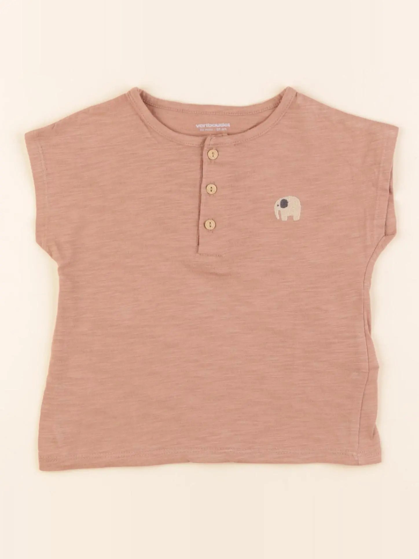 Vertbaudet - tee-shirt beige - 24 mois