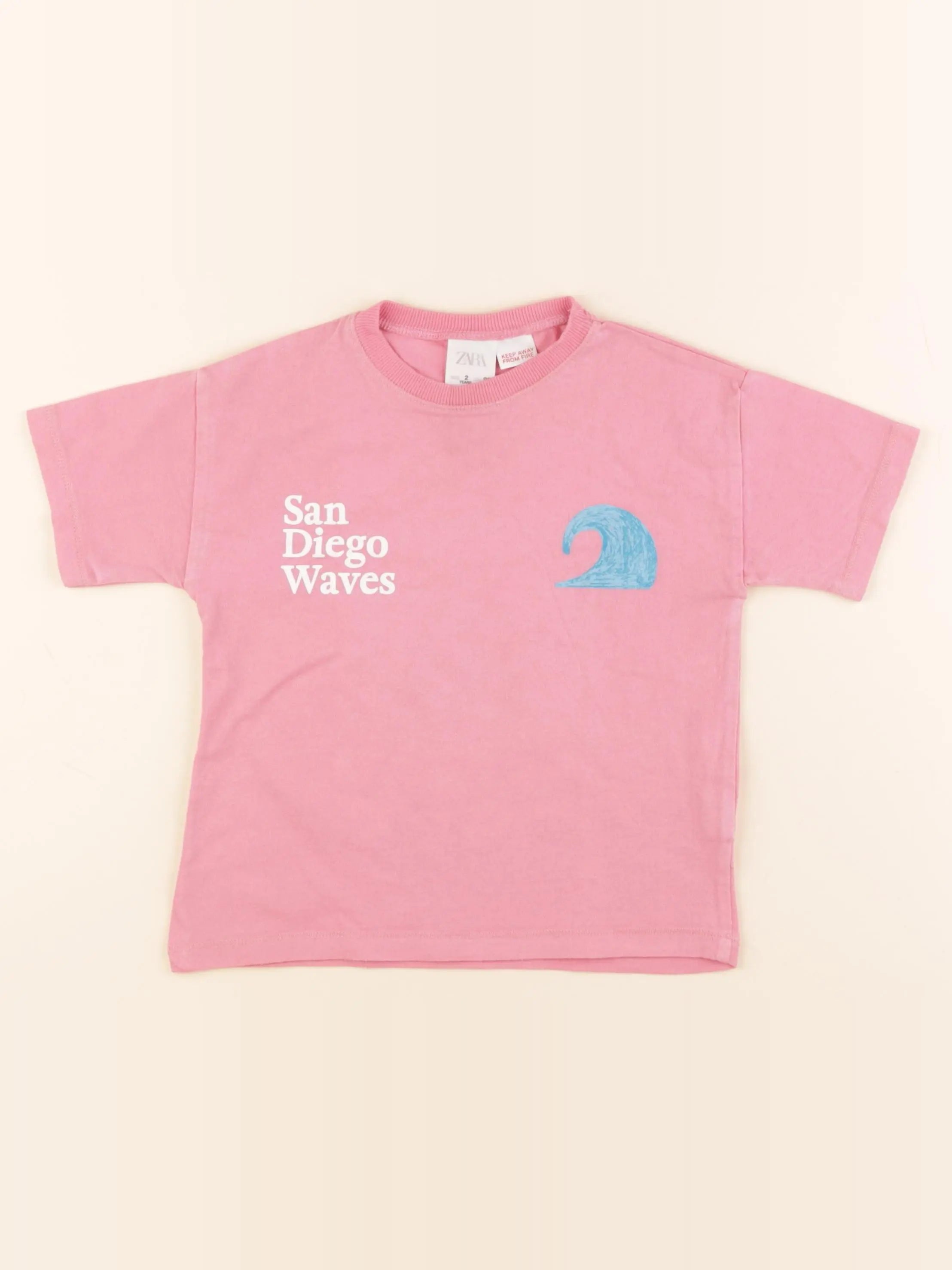 Zara - tee-shirt imprimé au dos rose - 2 ans