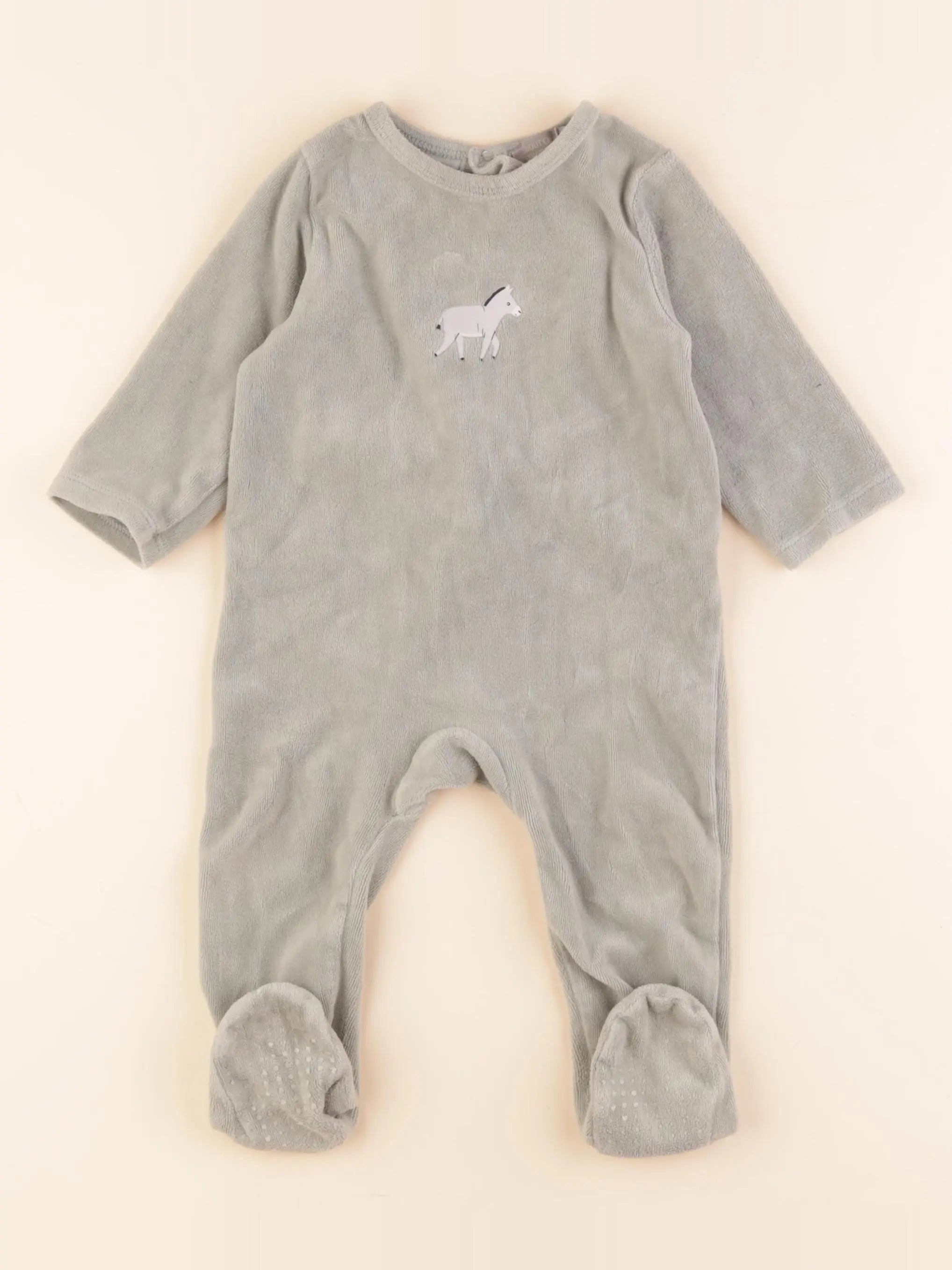 Boutchou - pyjama velours vert - 12 mois