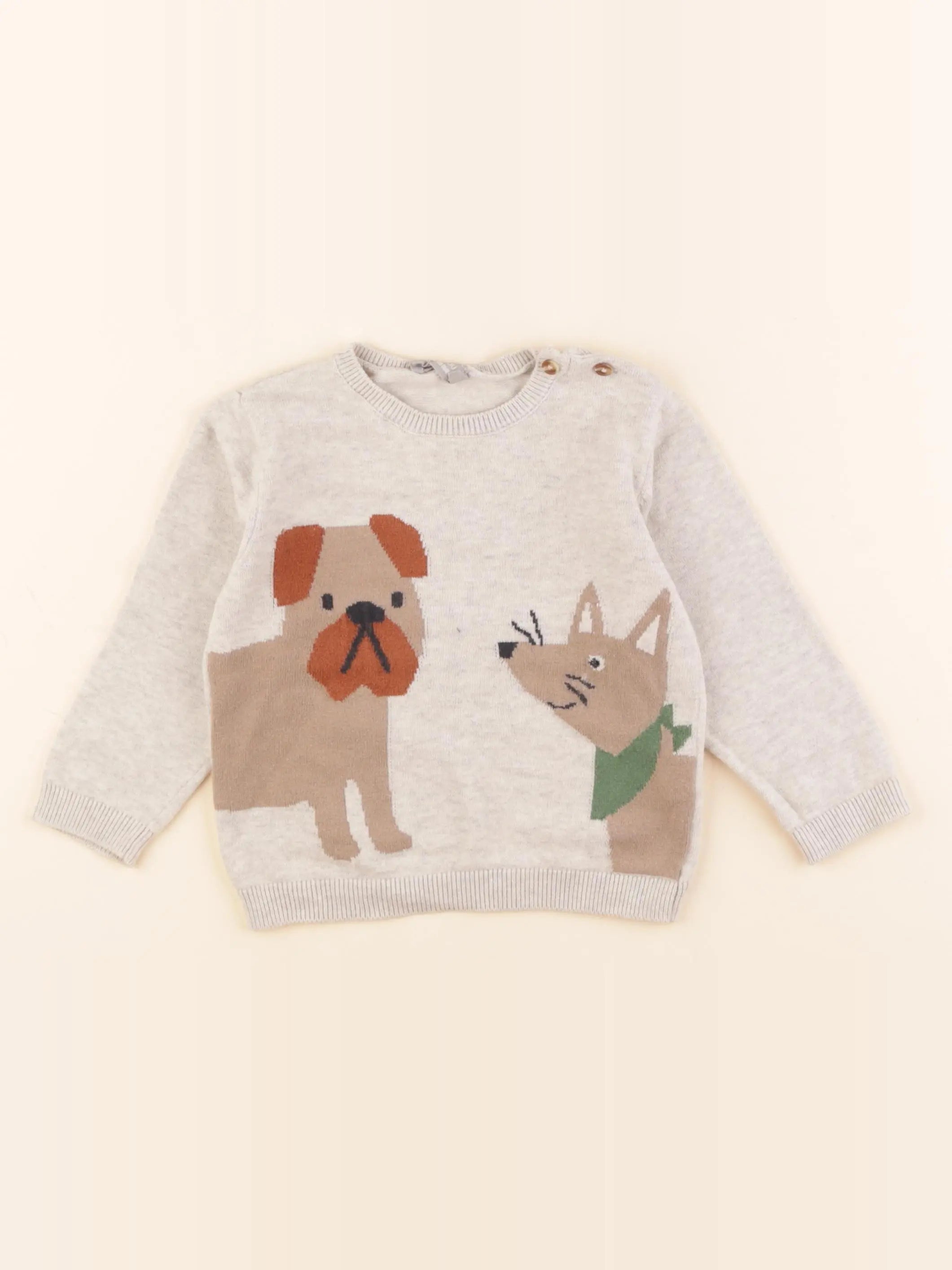 Boutchou - pull gris - 24 mois
