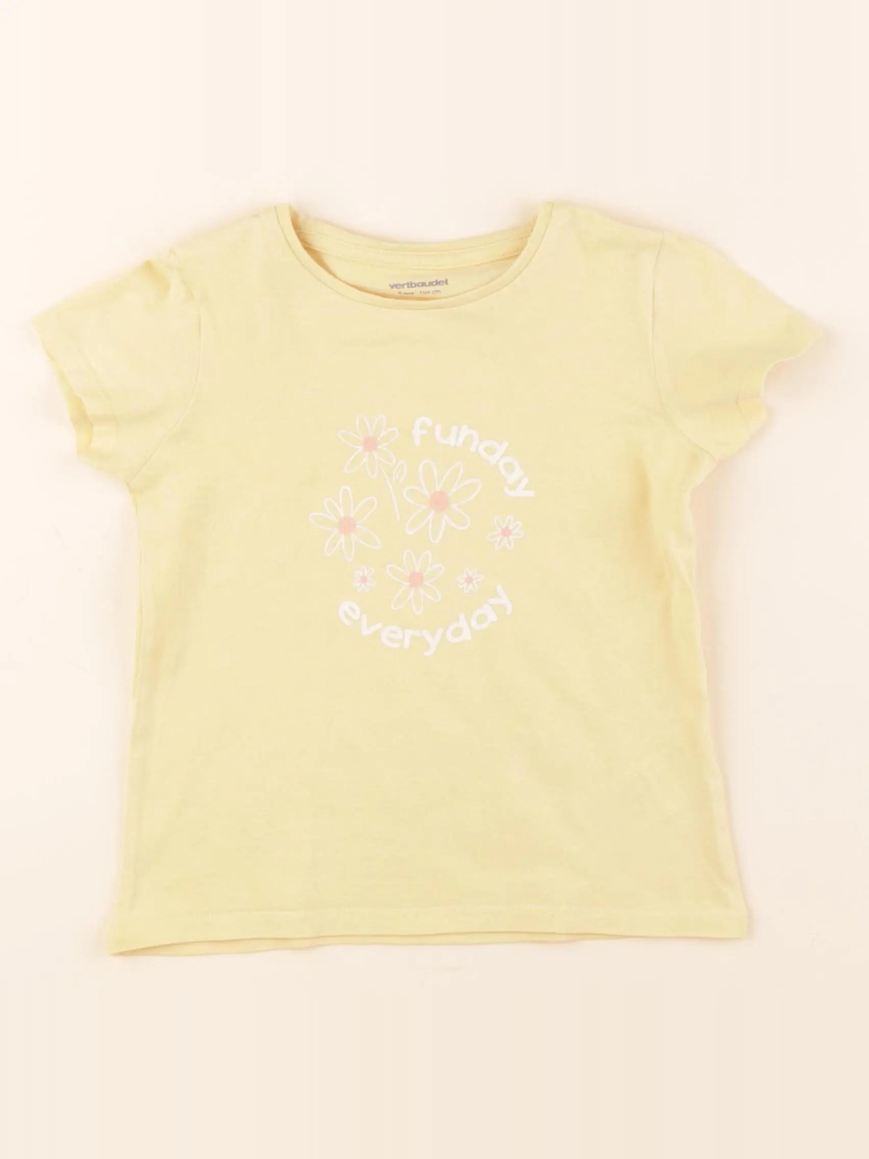Vertbaudet - tee-shirt jaune - 4 ans