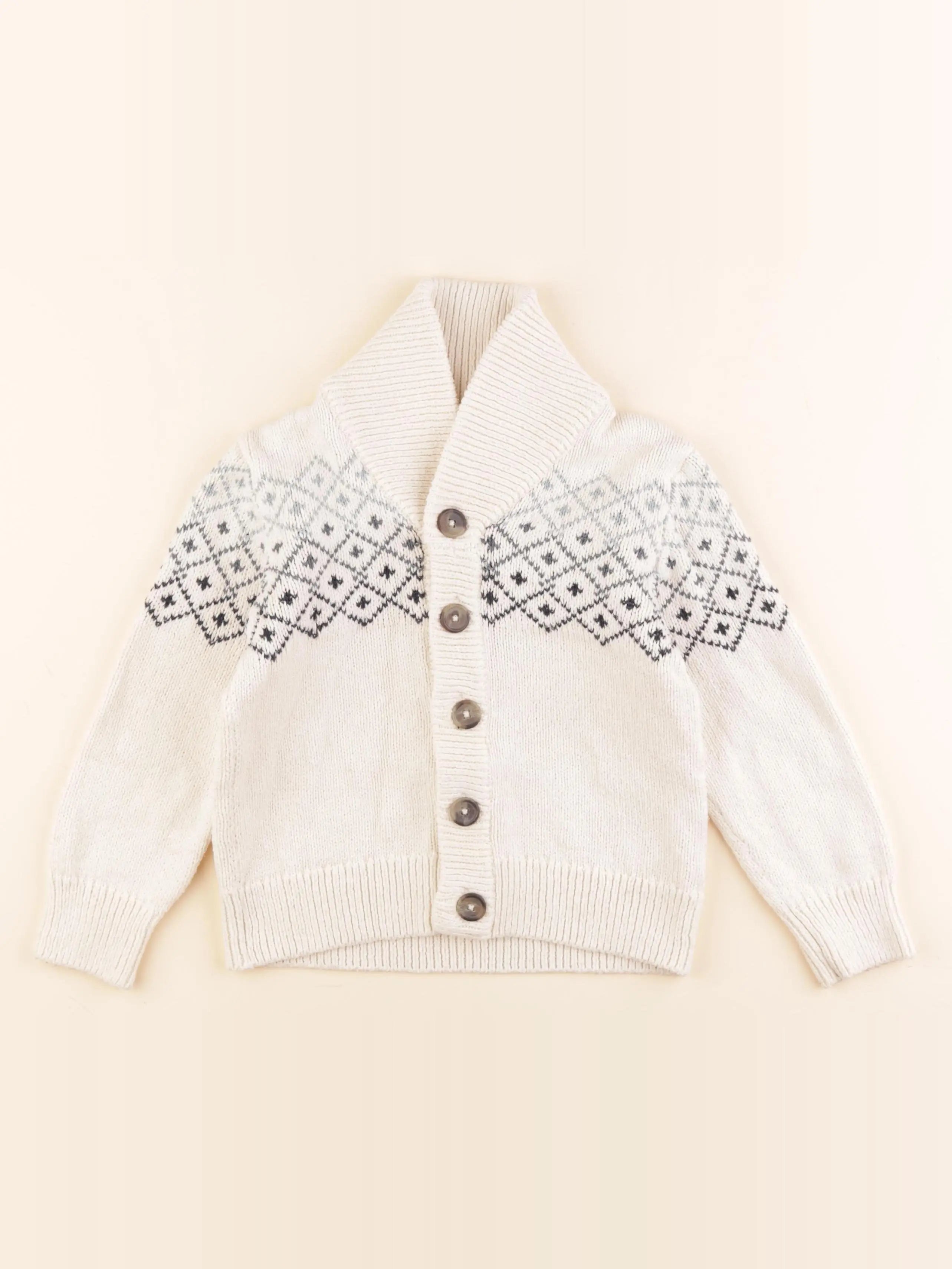 Vertbaudet - gilet beige - 6 ans