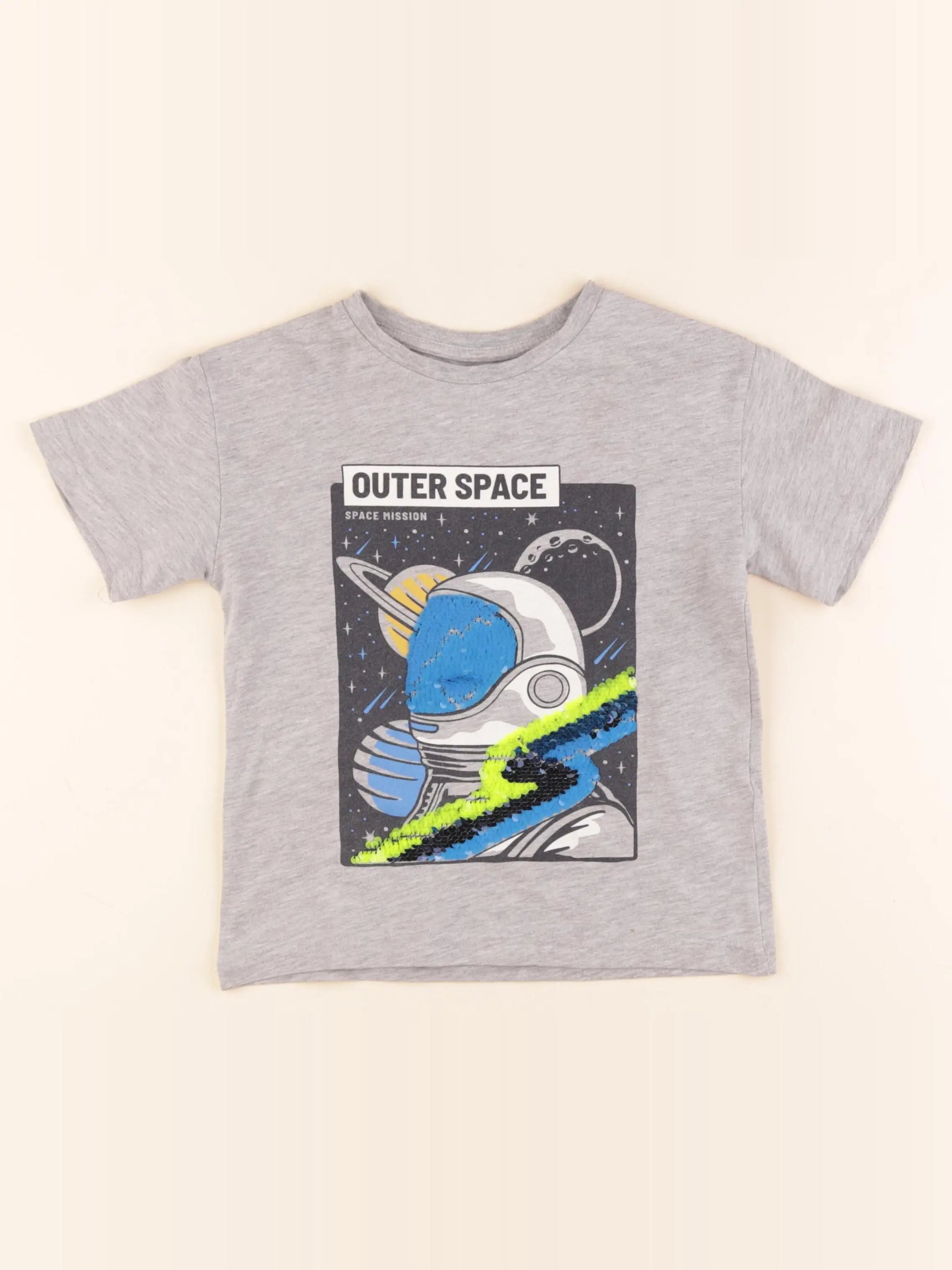 Vertbaudet - tee-shirt gris - 6 ans