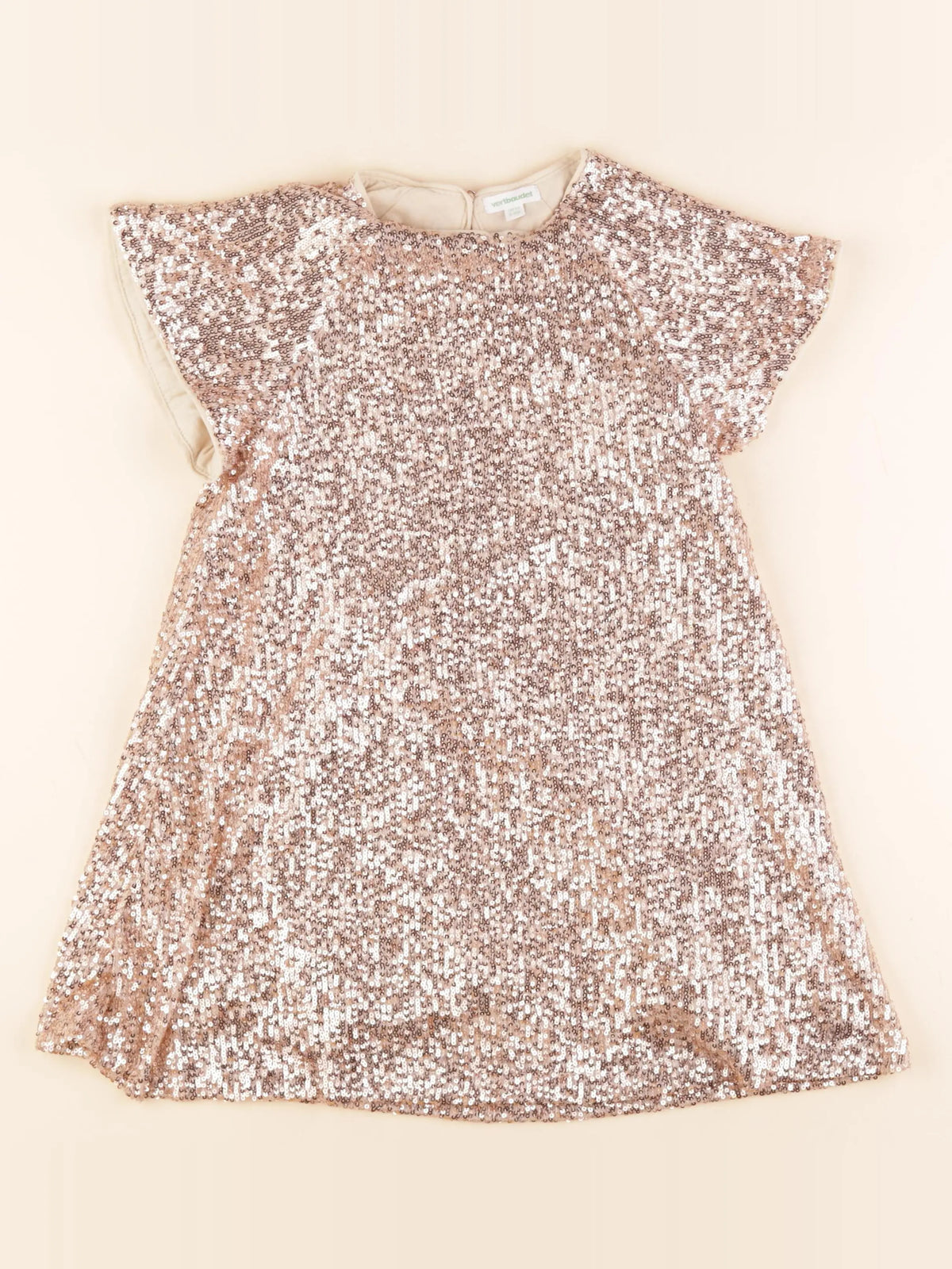 Vertbaudet - robe beige - 8 ans