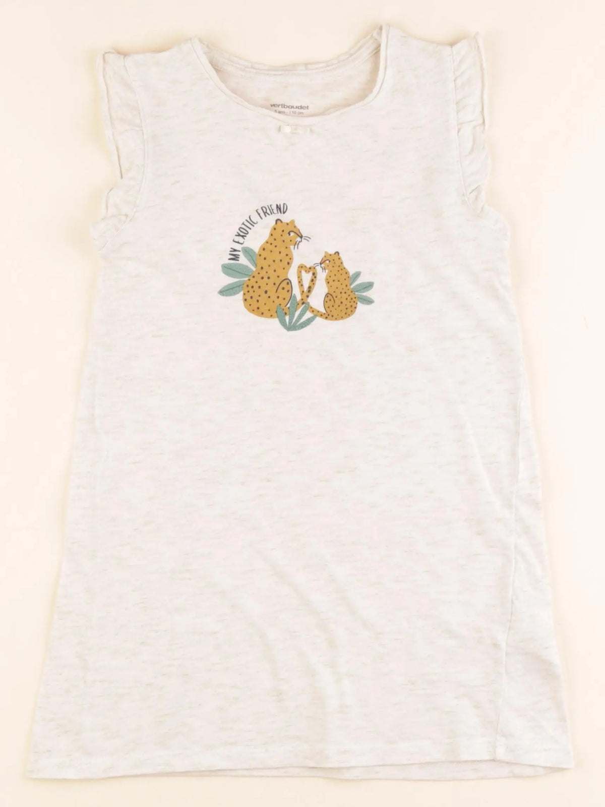 Vertbaudet - chemise de nuit coton beige, or - 5 ans