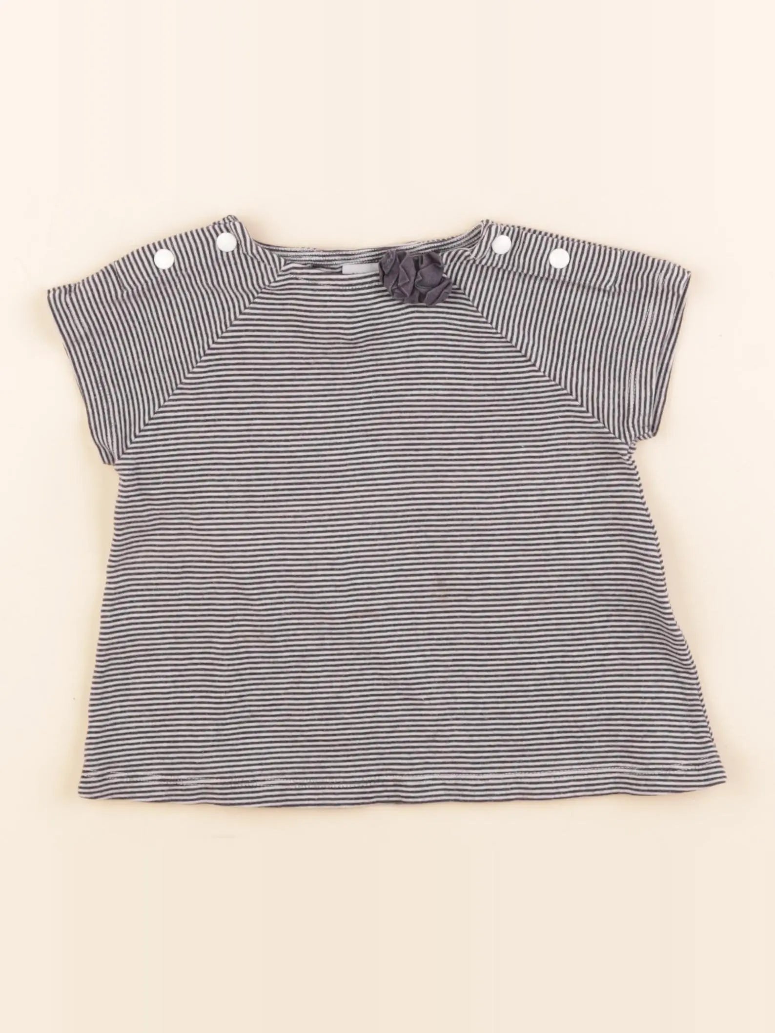 Petit Bateau - tee-shirt blanc, bleu - 24 mois