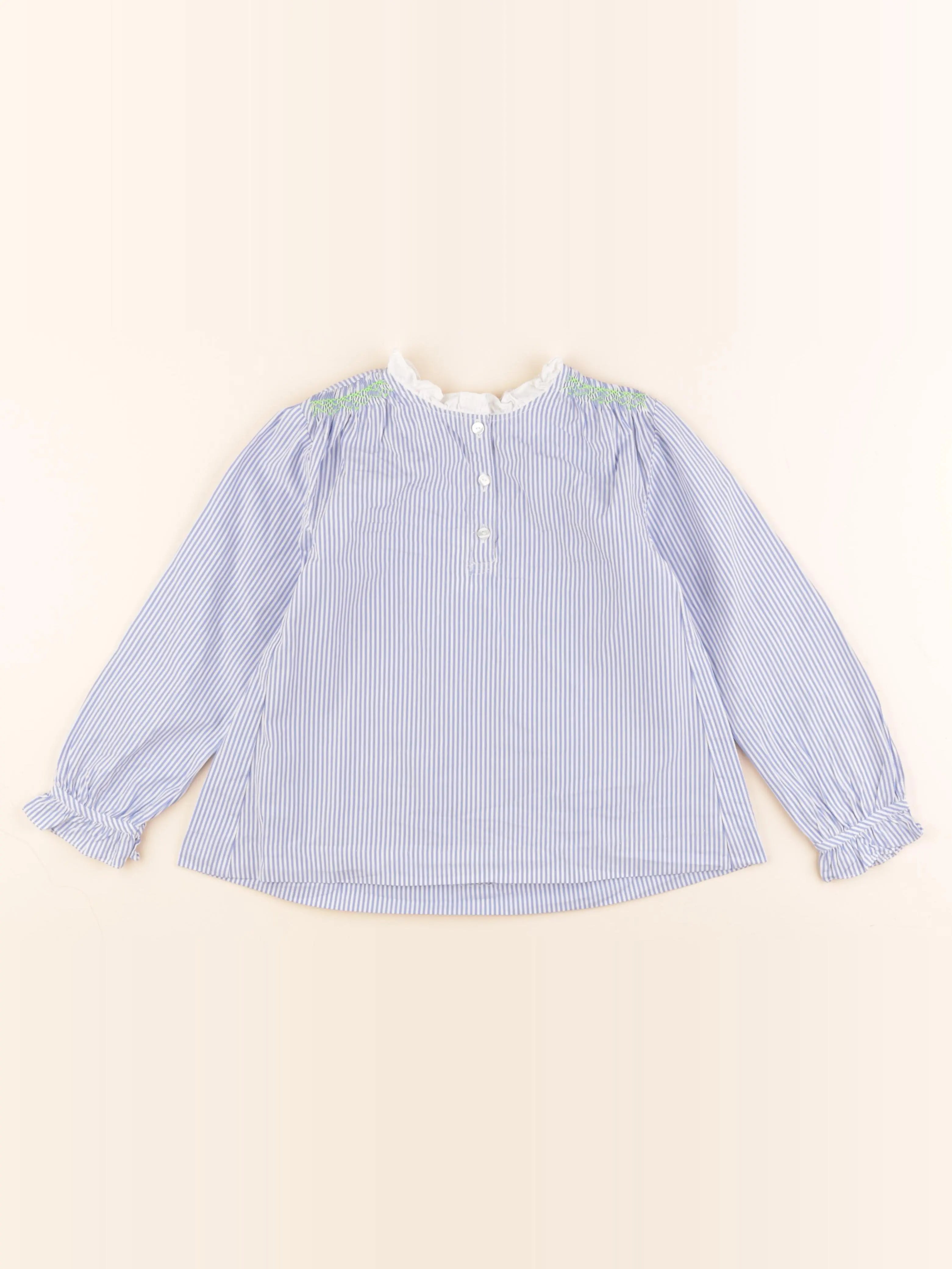 Jacadi - blouse blanc, bleu - 8 ans