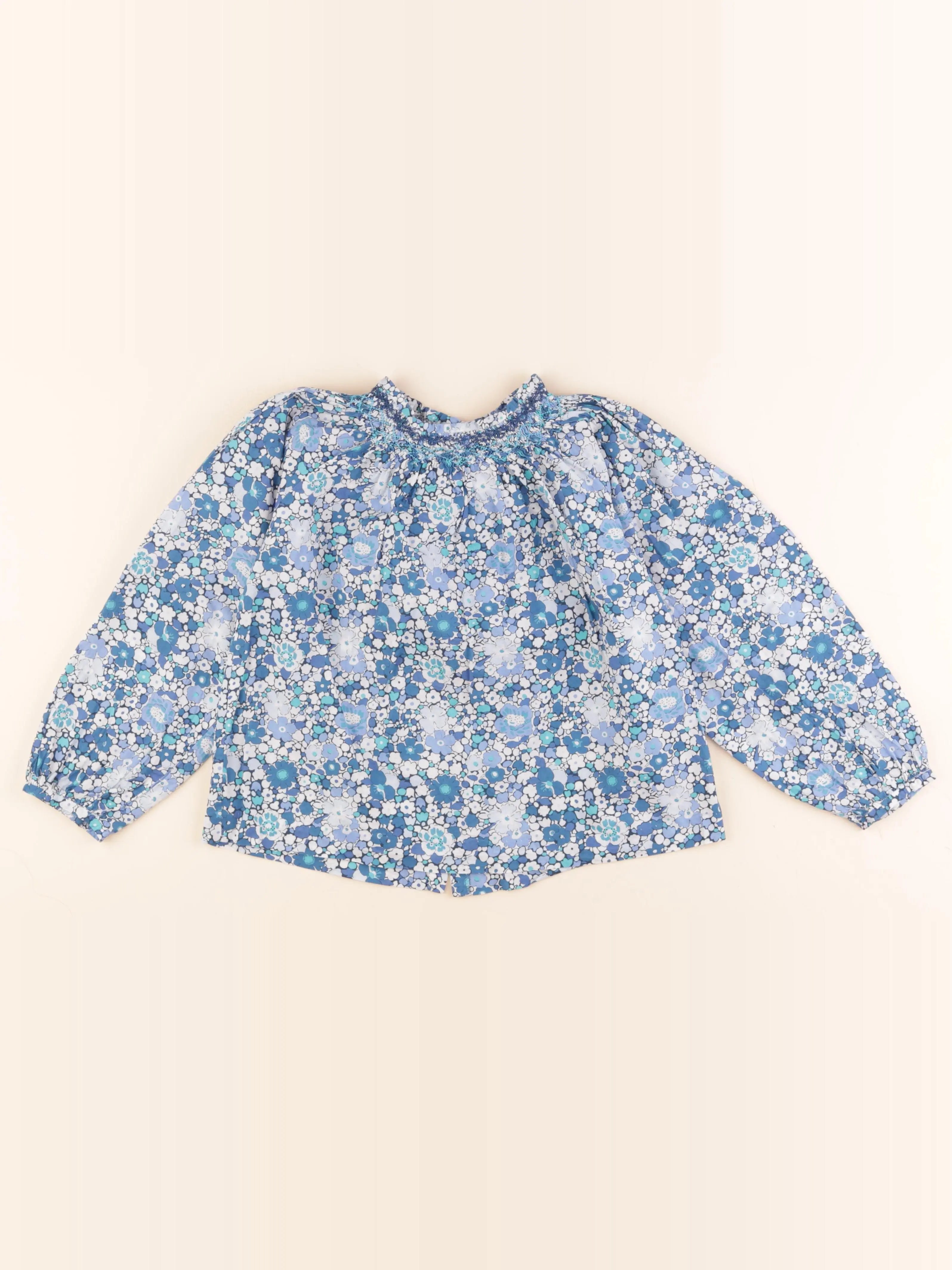 Jacadi - blouse liberty bleu - 8 ans