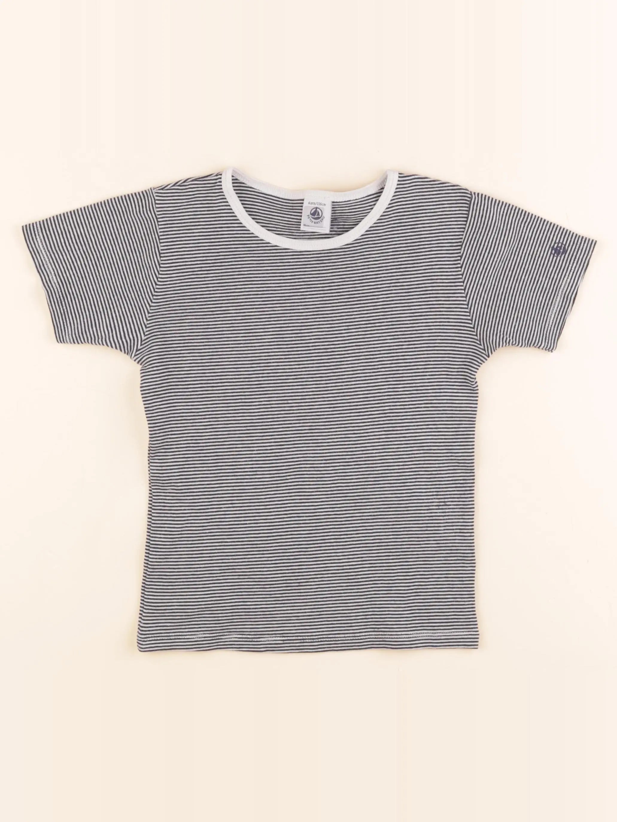 Petit Bateau - tee-shirt bleu, blanc - 6 ans