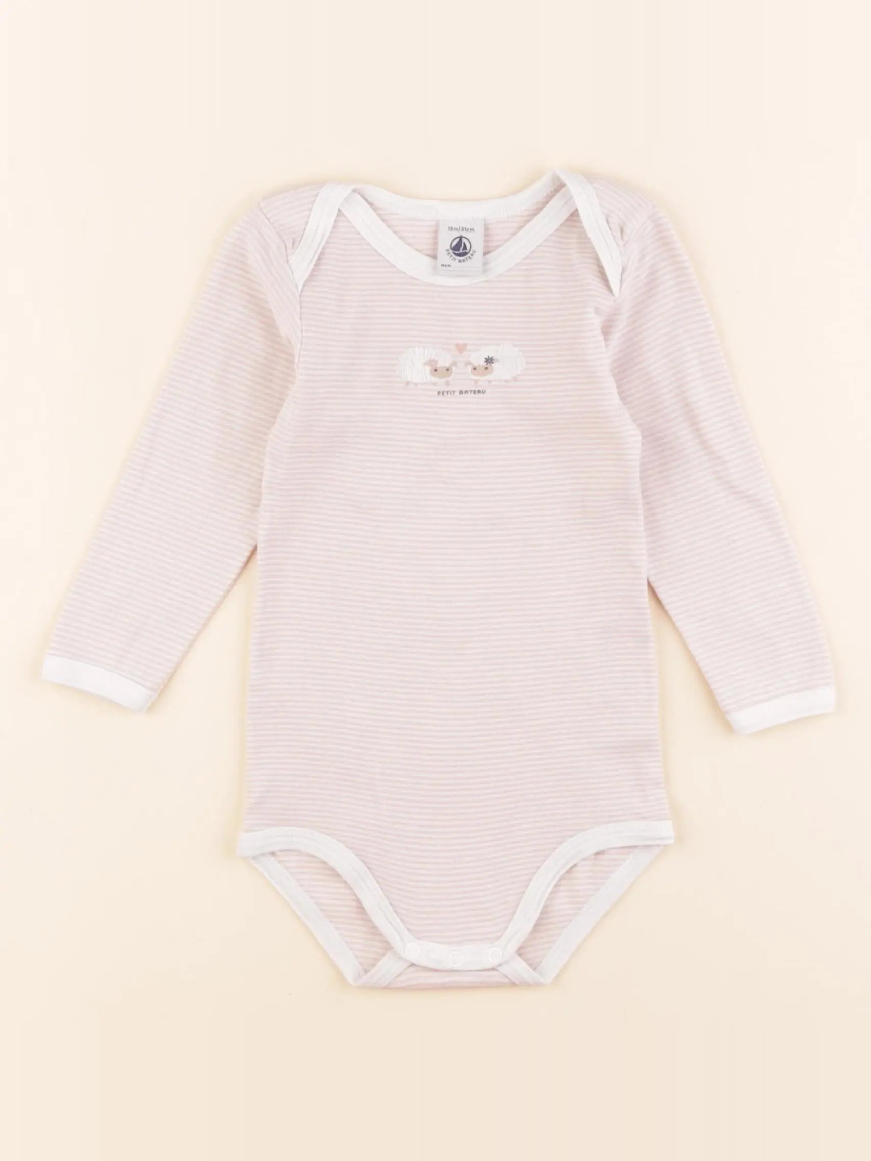 Petit Bateau - body rose - 18 mois