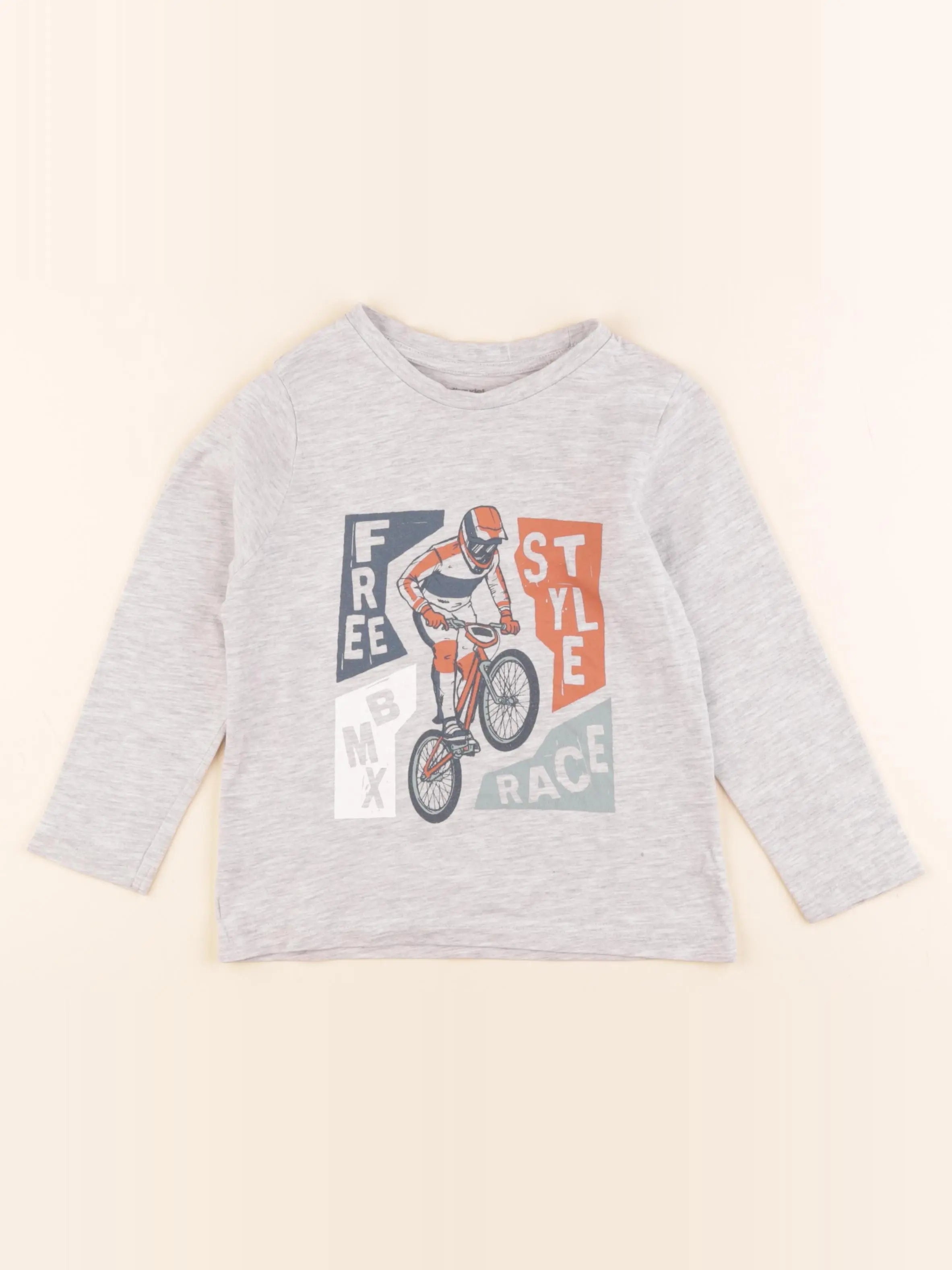 Vertbaudet - tee-shirt gris - 5 ans