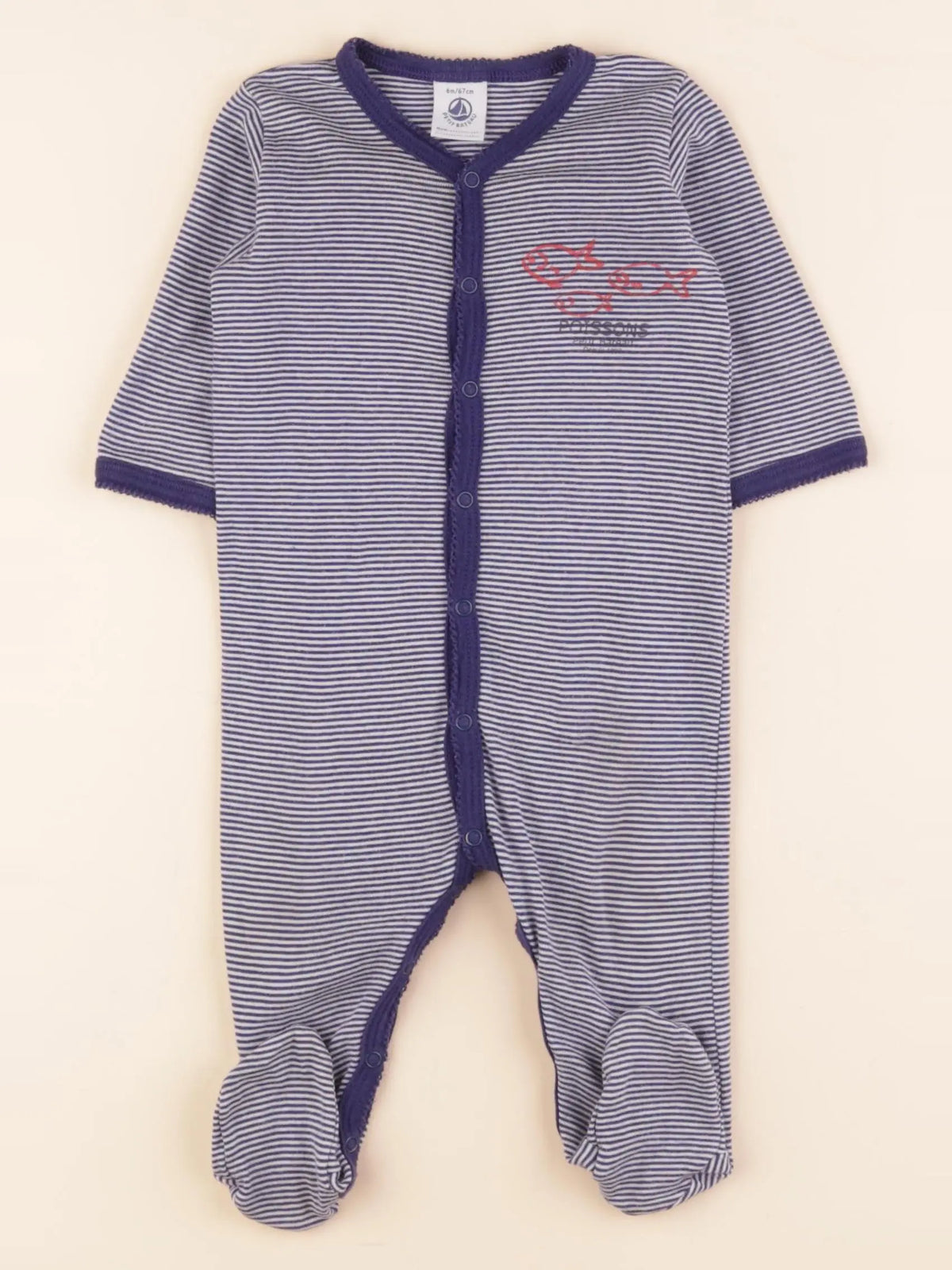 Pyjama coton bleu, blanc