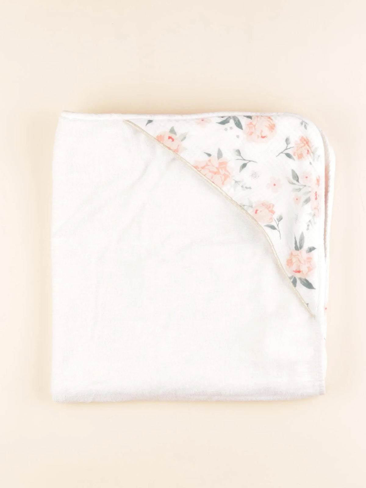 Vertbaudet - cape de bain blanc, rose - 0/18 mois