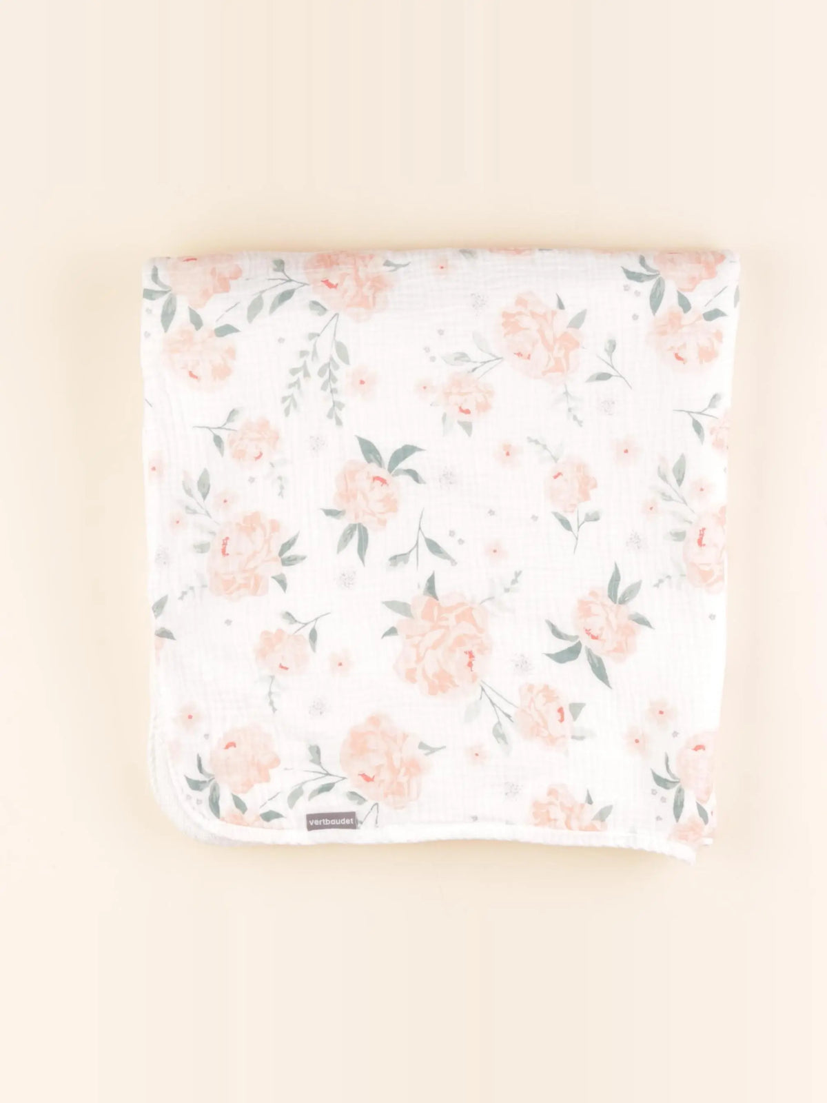 Vertbaudet - cape de bain blanc, rose - 0/18 mois