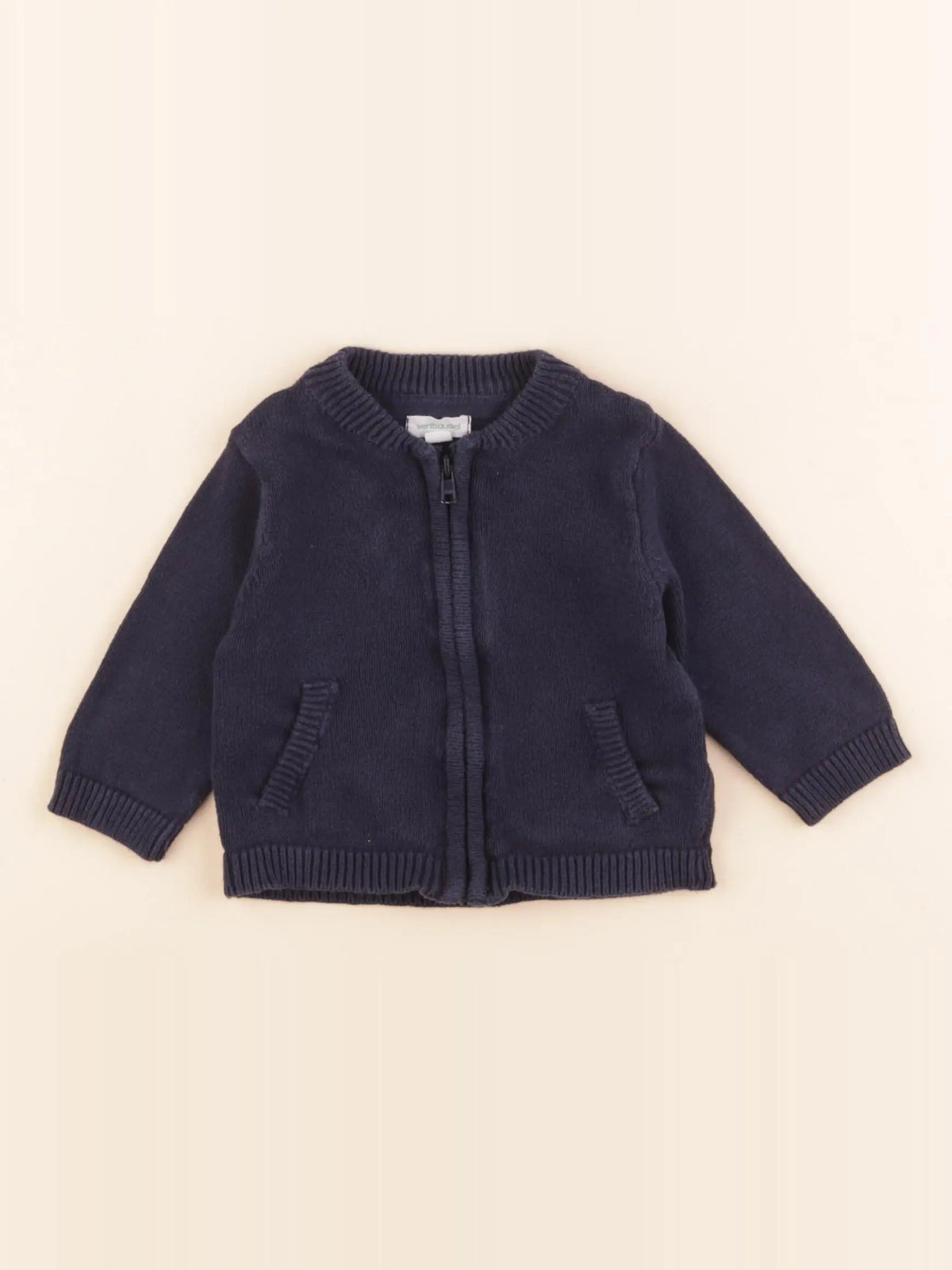 Vertbaudet - gilet bleu - 3 mois