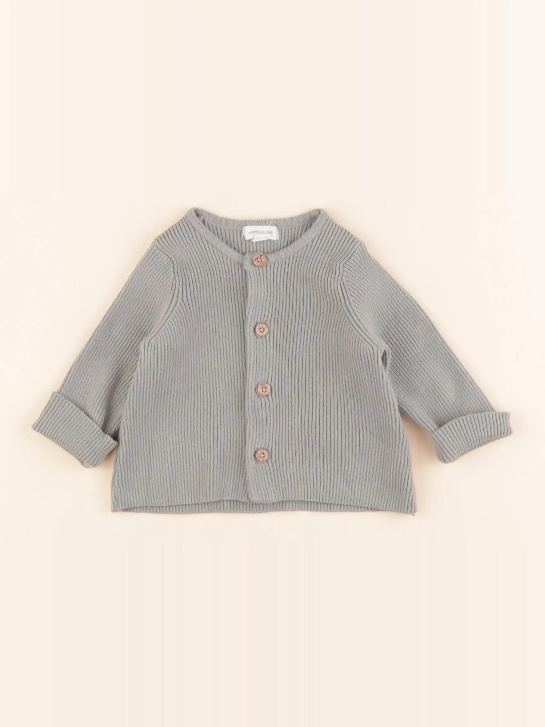 Vertbaudet - gilet vert - 3 mois