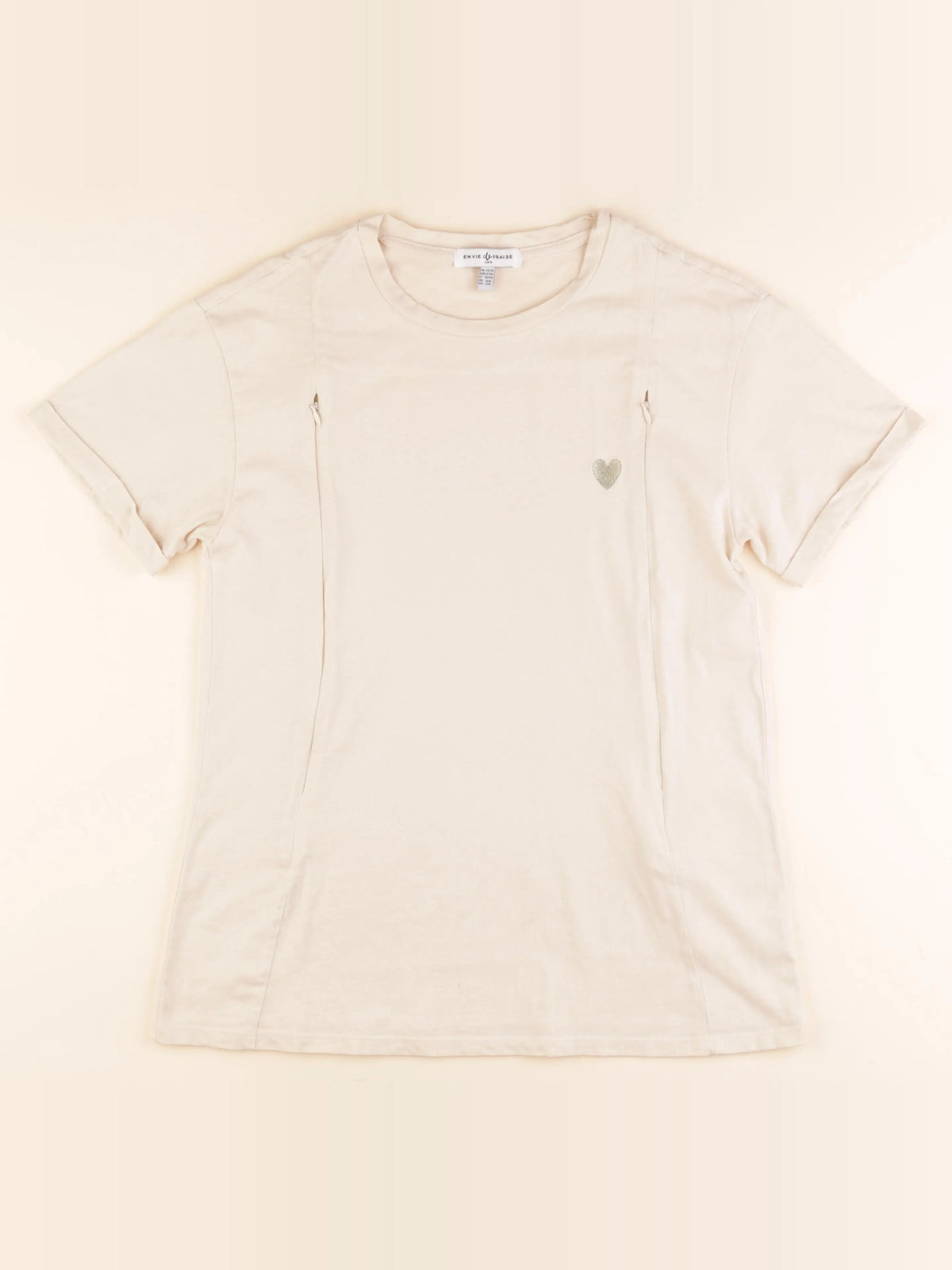 Envie de fraise - tee-shirt allaitement beige - 34 à 36