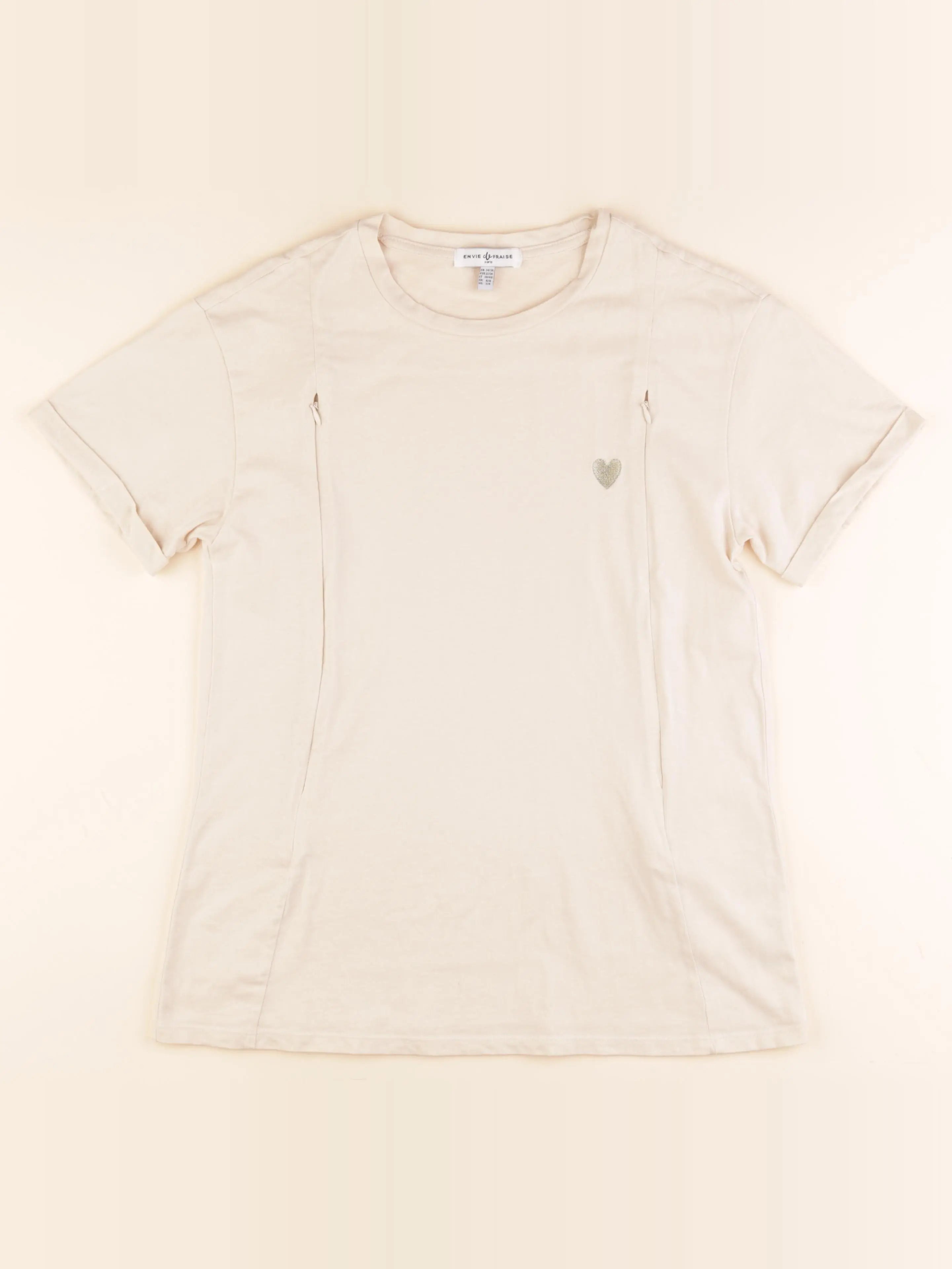 Envie de fraise - tee-shirt allaitement beige - 34 à 36
