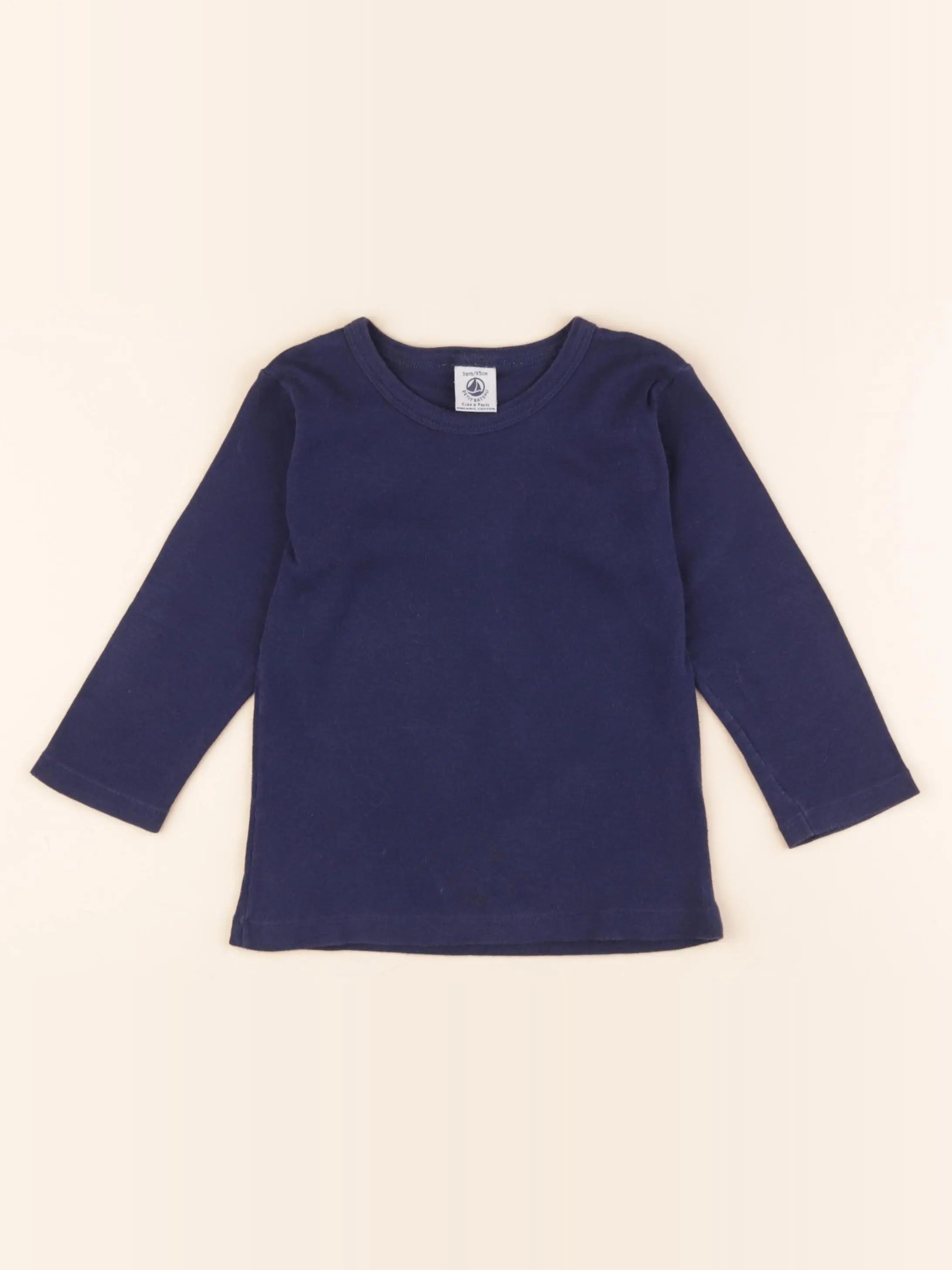 Petit Bateau - maillot de corps bleu - 3 ans