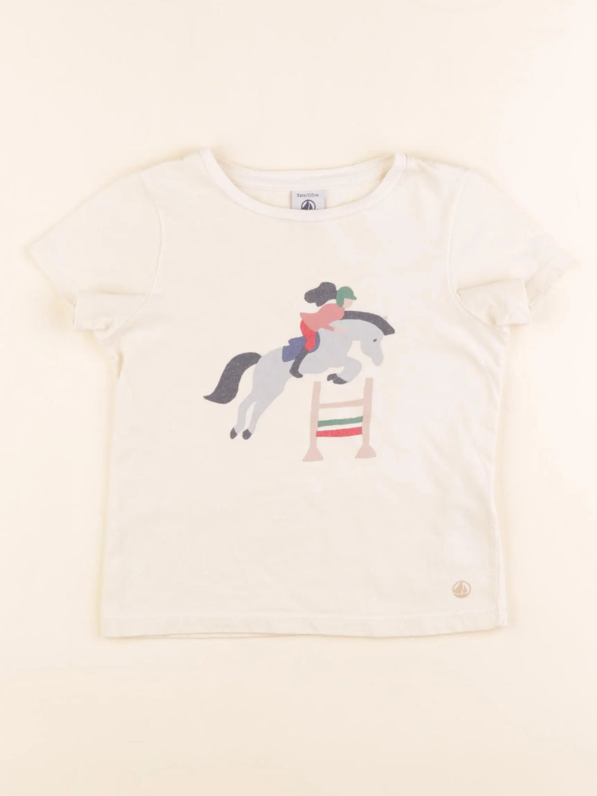 Petit Bateau - tee-shirt beige - 5 ans