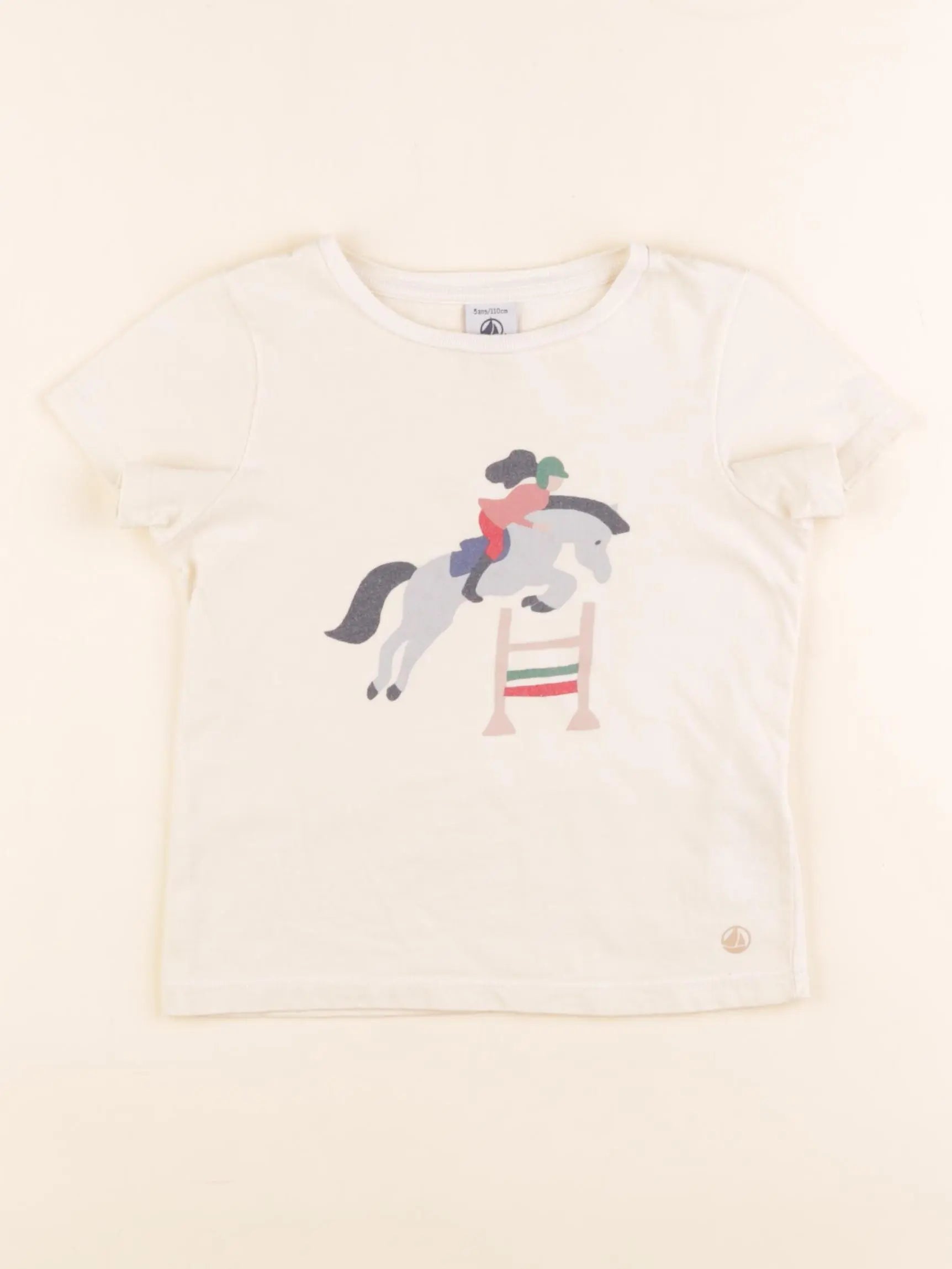 Petit Bateau - tee-shirt beige - 5 ans