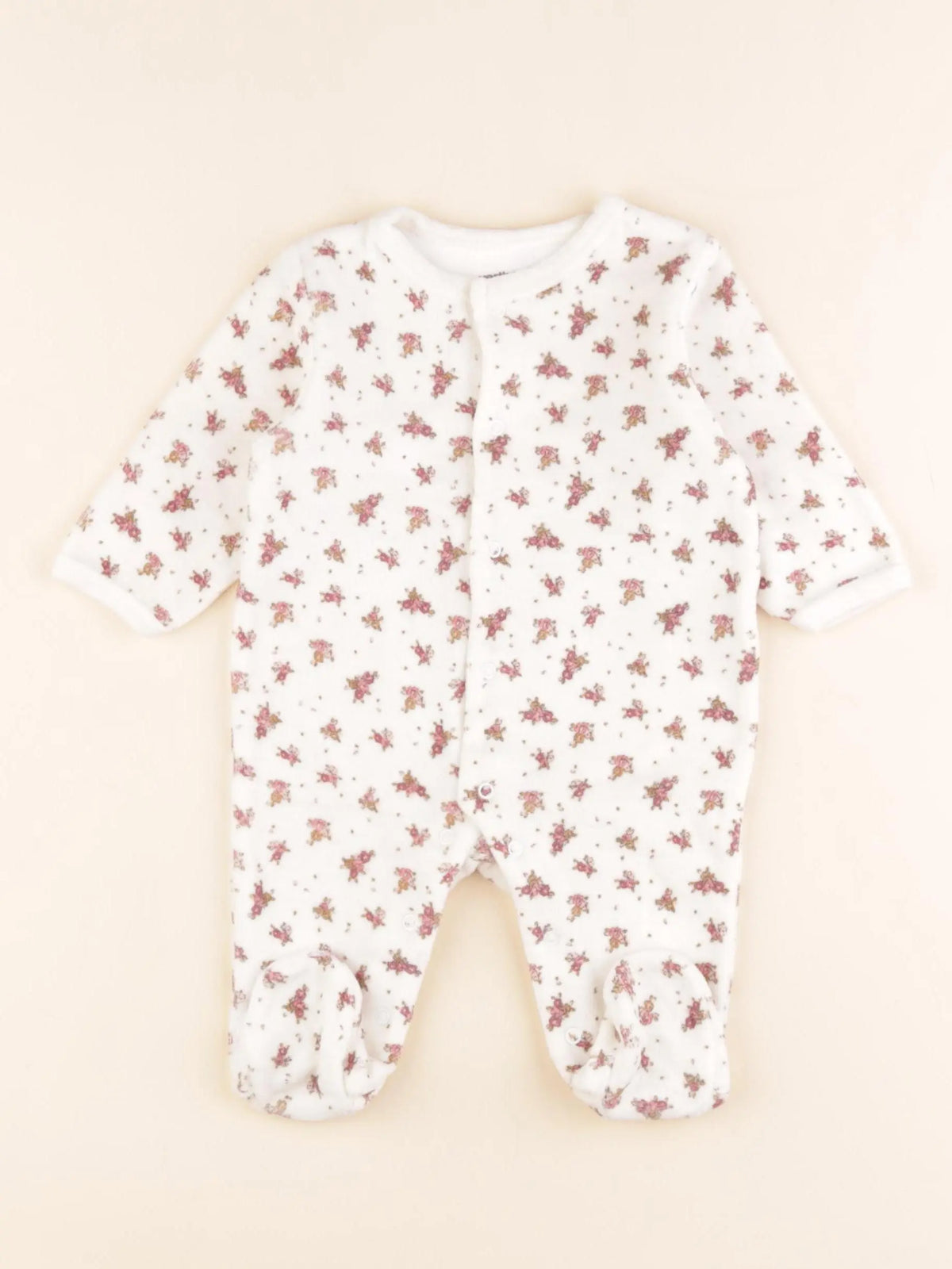 Vertbaudet - pyjama velours multicolore - 3 mois
