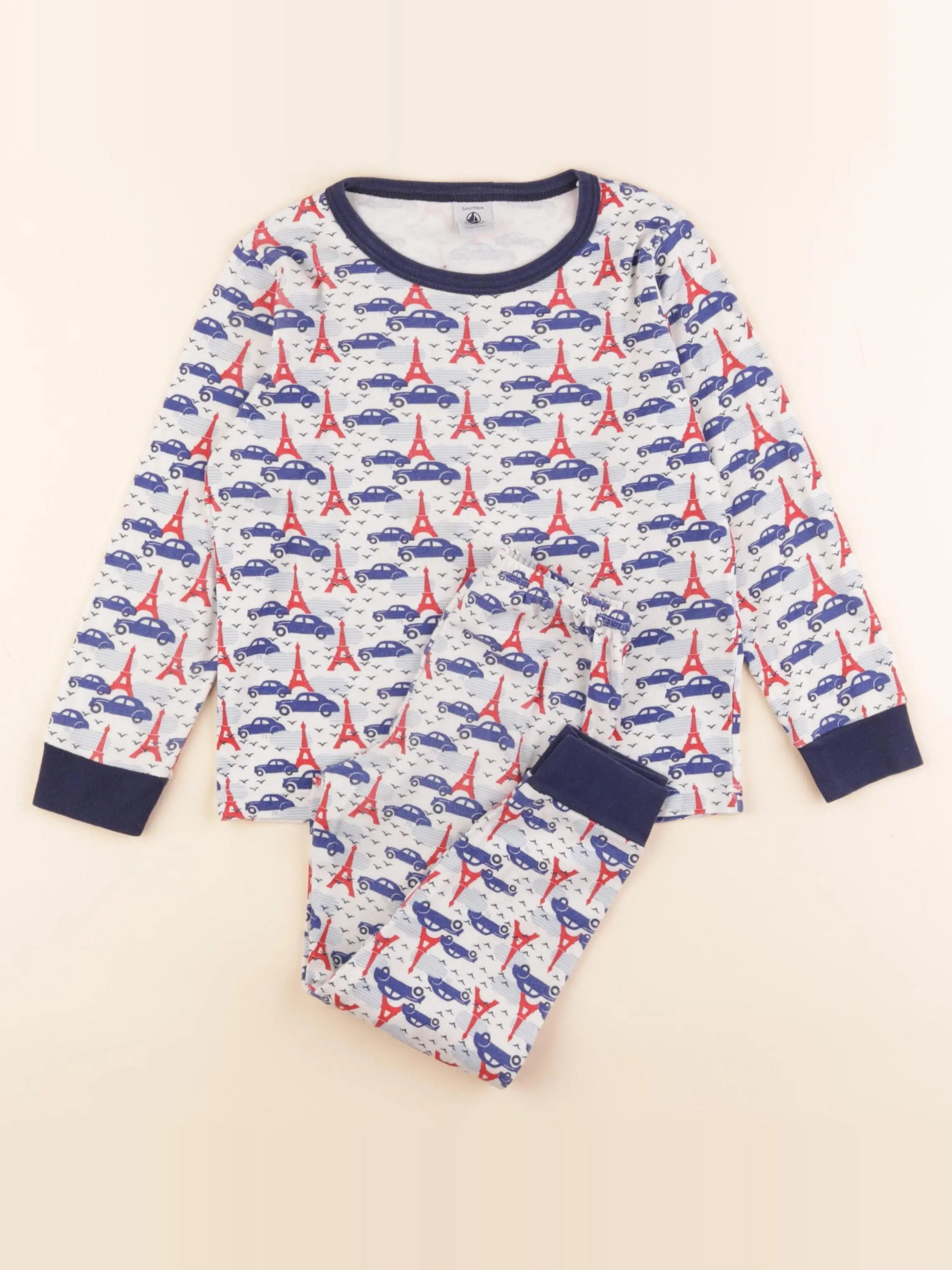 Petit Bateau - pyjama coton bleu - 5 ans