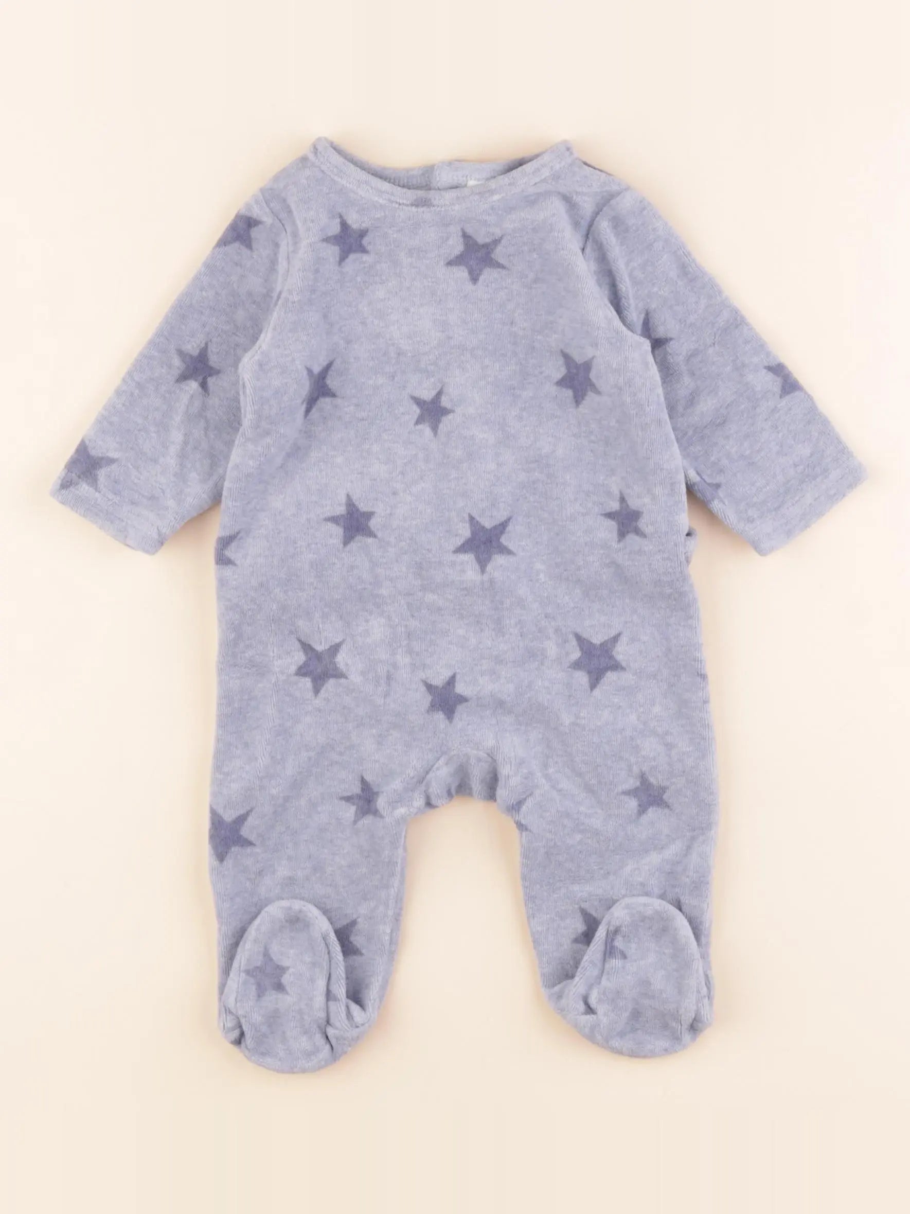 Tape à l'oeil - pyjama velours bleu - 3 mois