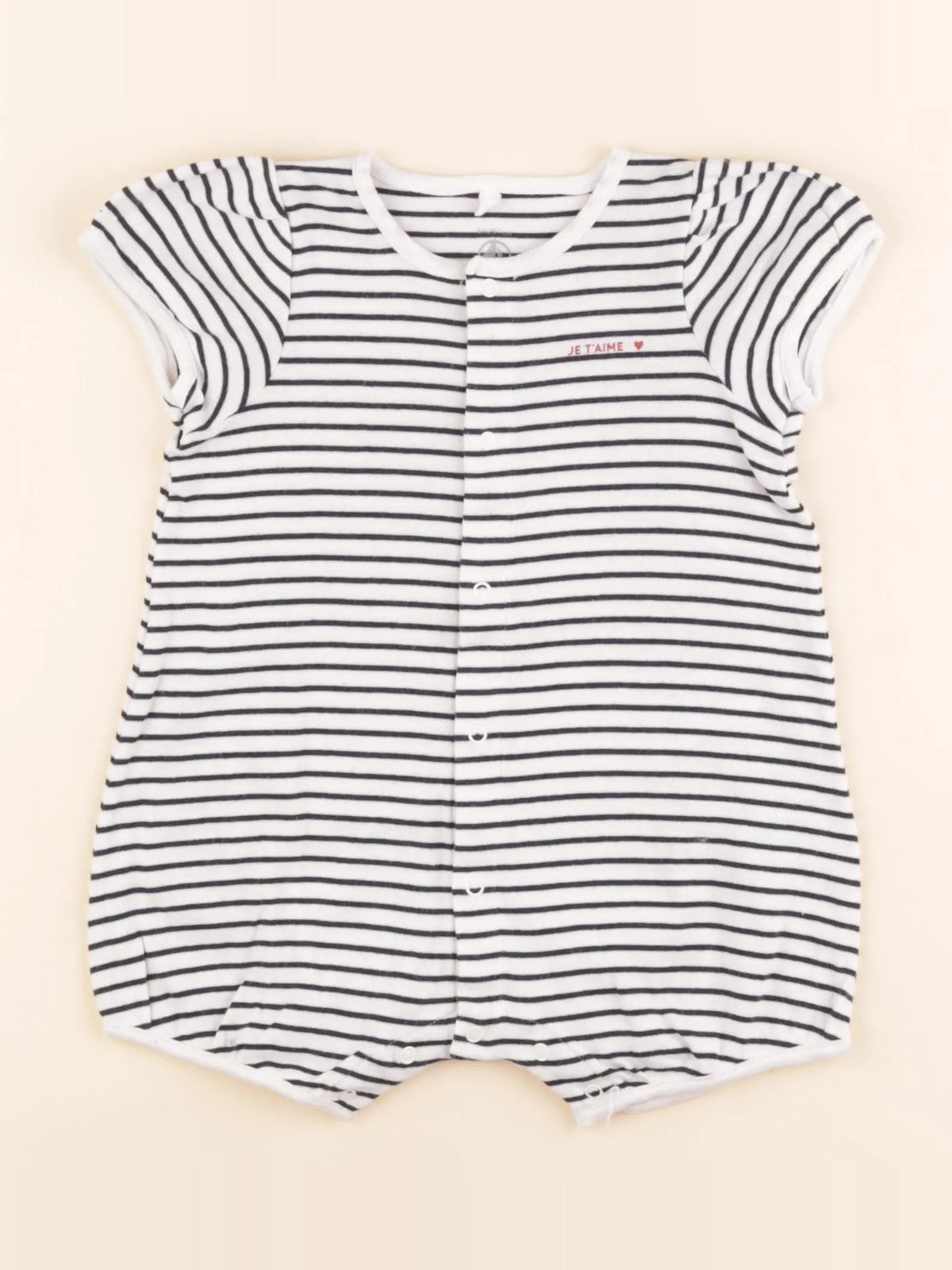 Pyjama coton blanc, bleu