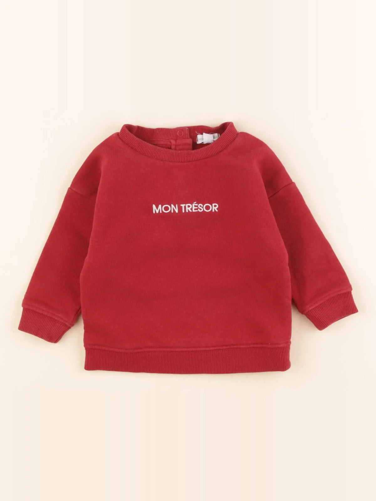 Vertbaudet - sweat rouge - 9 mois