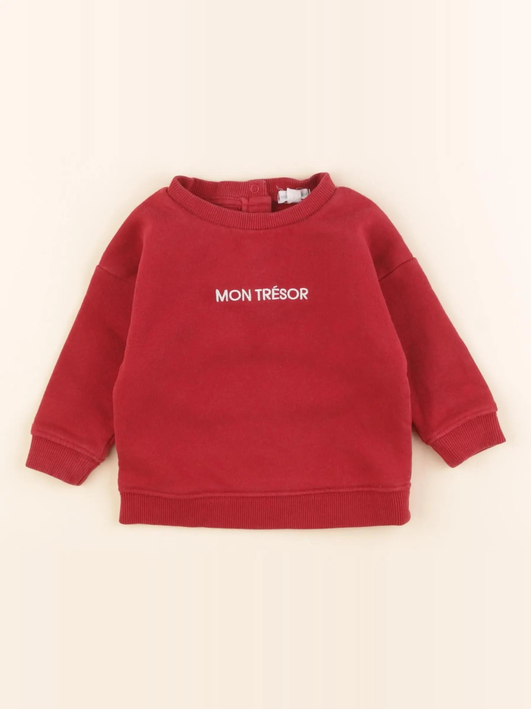 Vertbaudet - sweat rouge - 9 mois