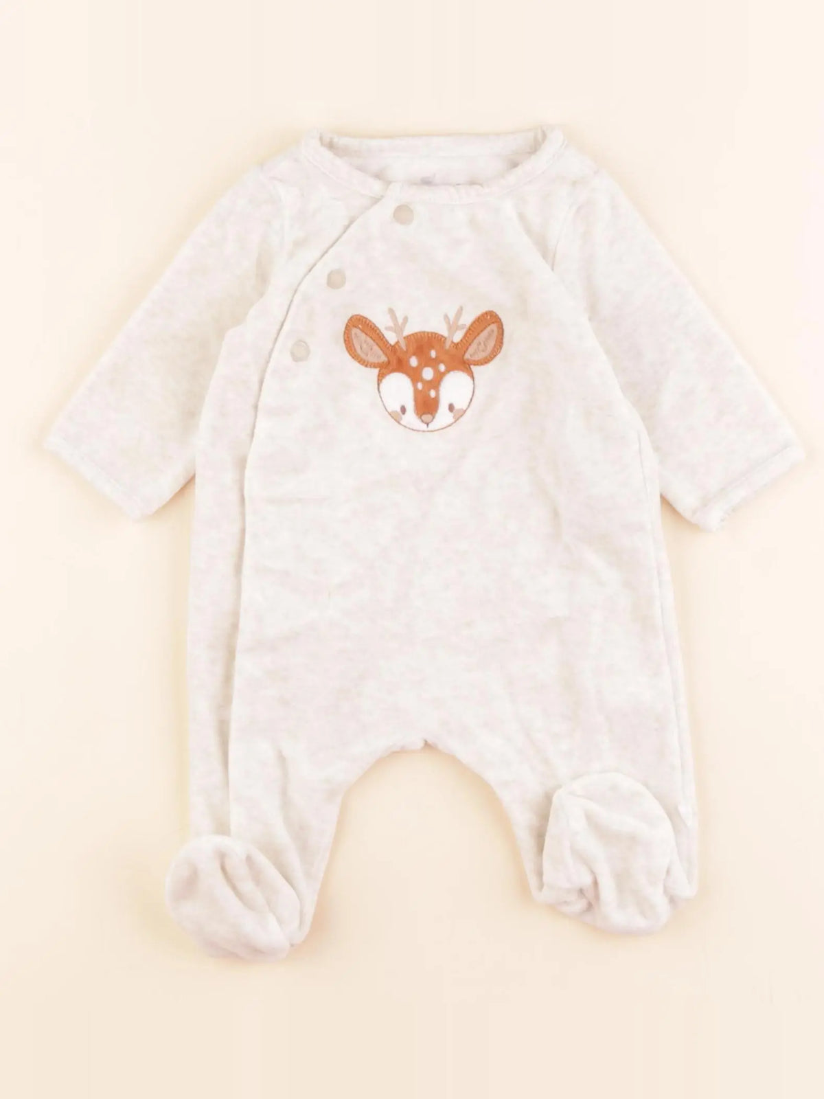 Sergent Major - pyjama velours beige - 1 mois