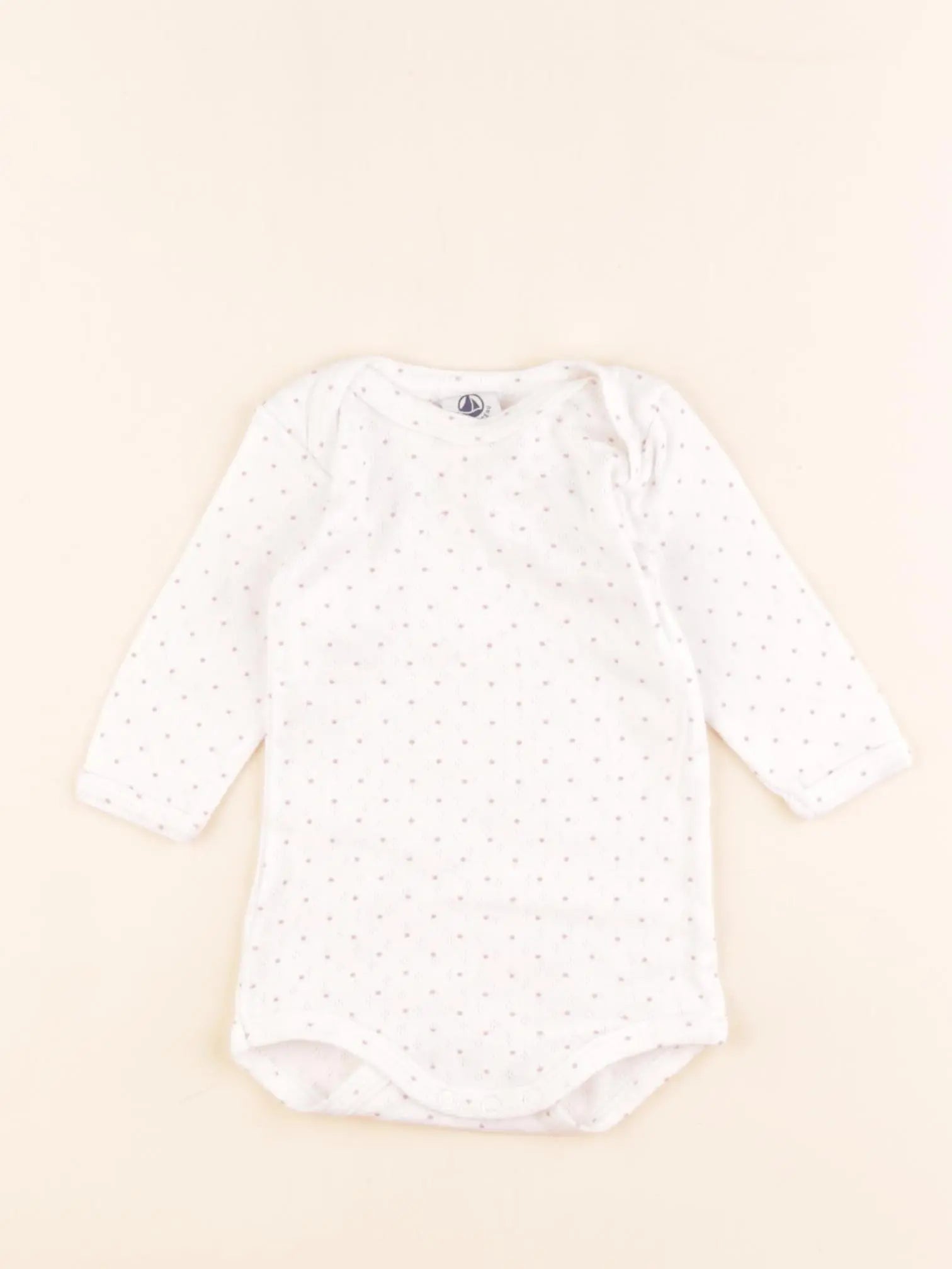Petit Bateau - body blanc, rose - 3 mois