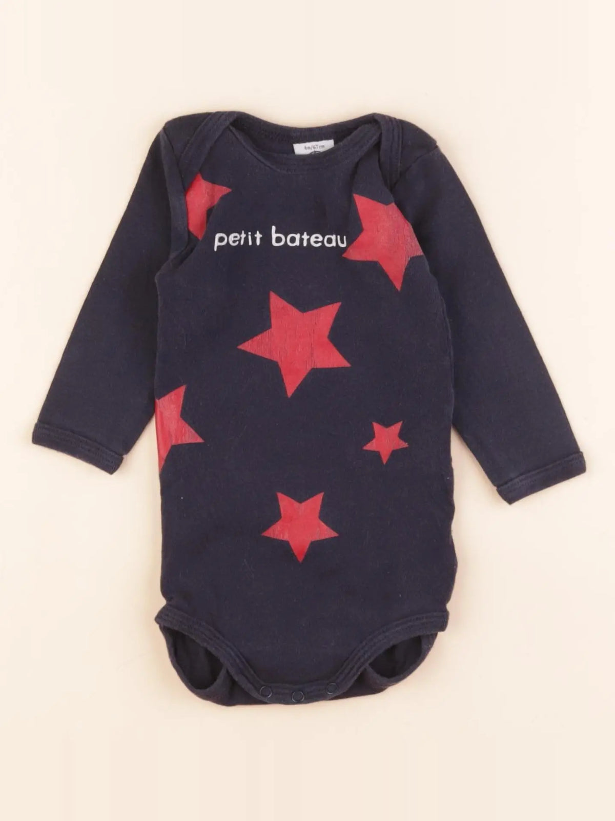 Petit Bateau - body bleu - 6 mois