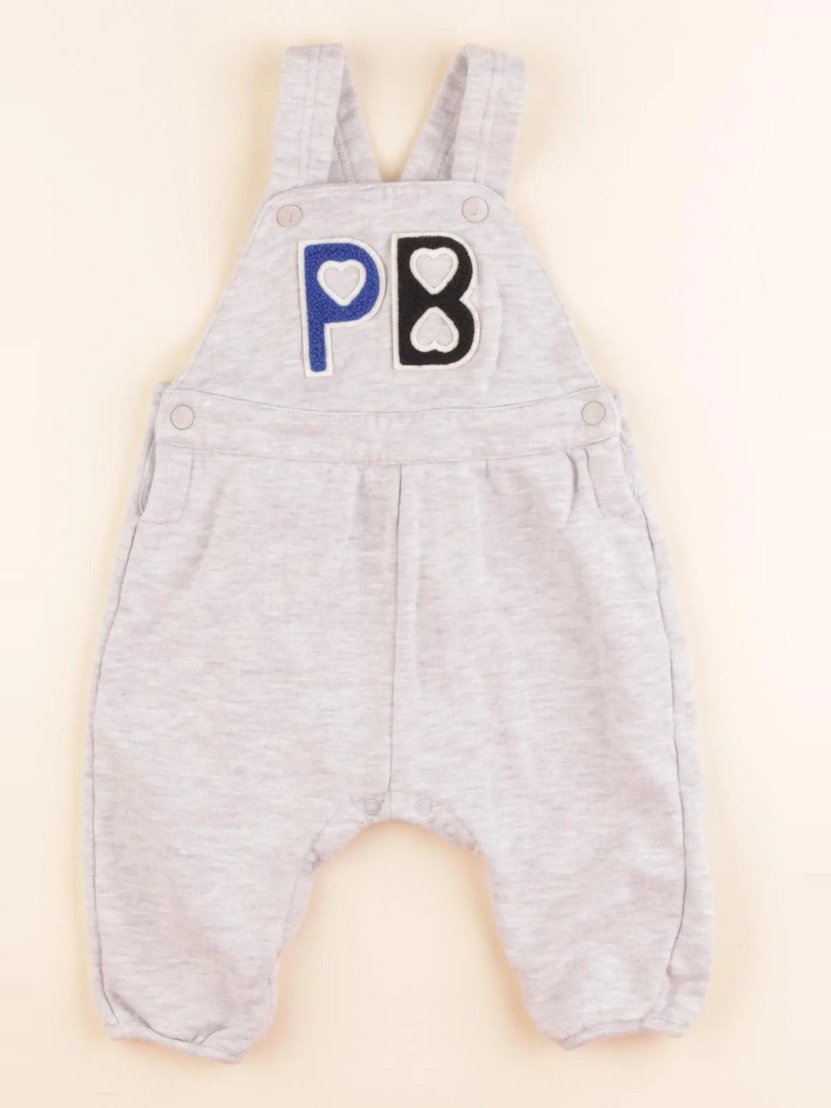 Petit Bateau - salopette gris - 6 mois