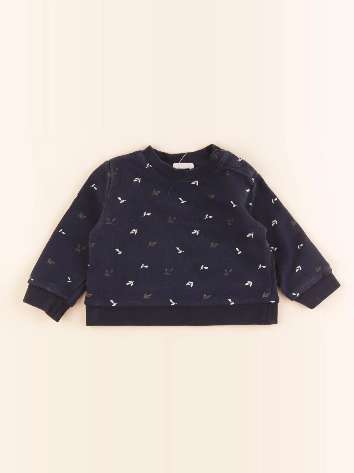 Little Cigogne - sweat bleu - 9 mois