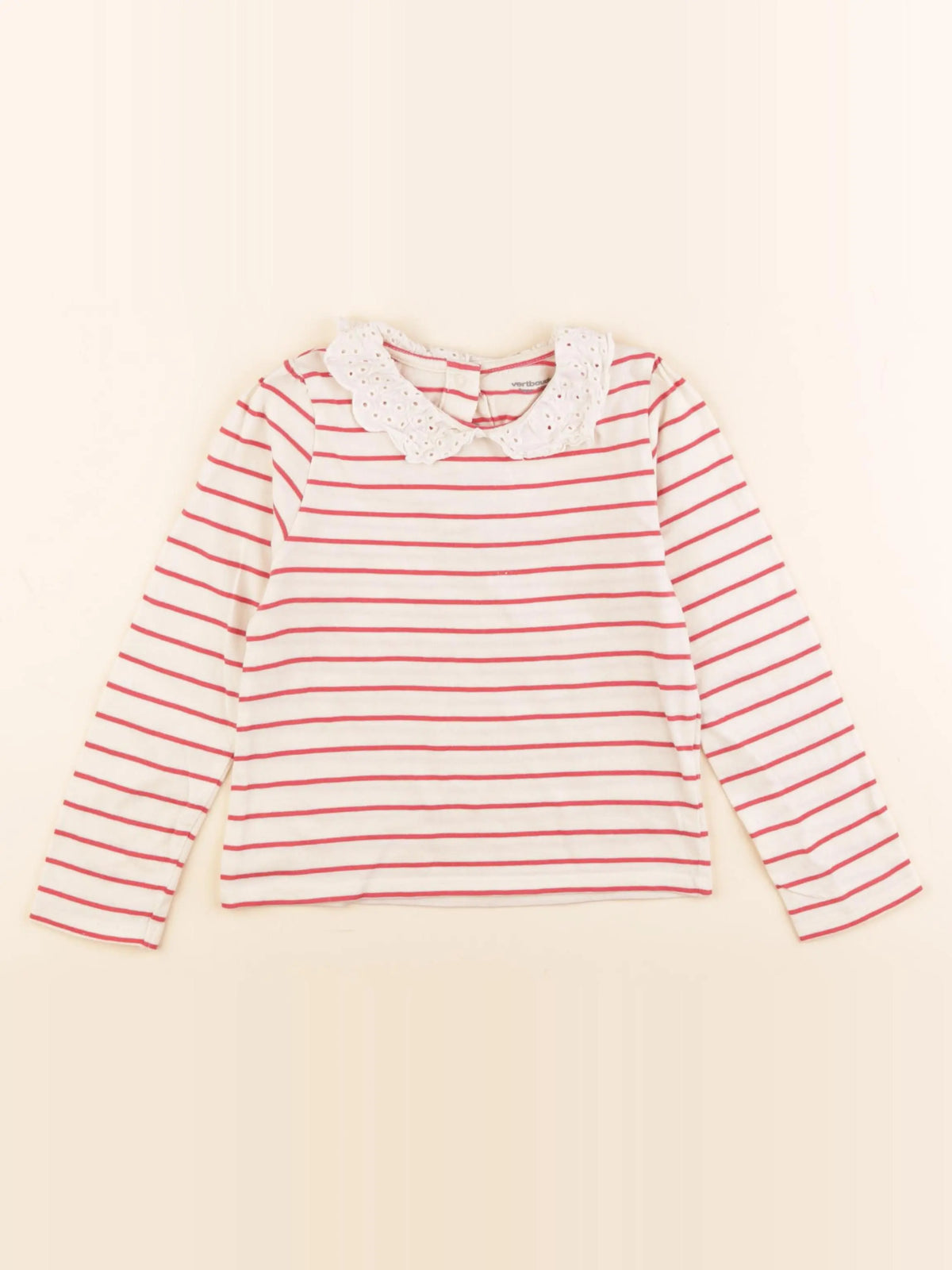 Vertbaudet - tee-shirt beige, rouge - 3 ans